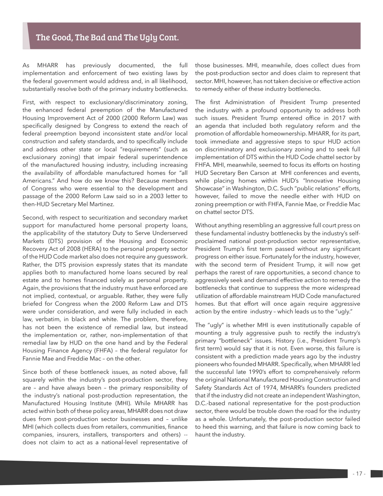 Page 17 of Manufactured Housing Review 2025 Q1