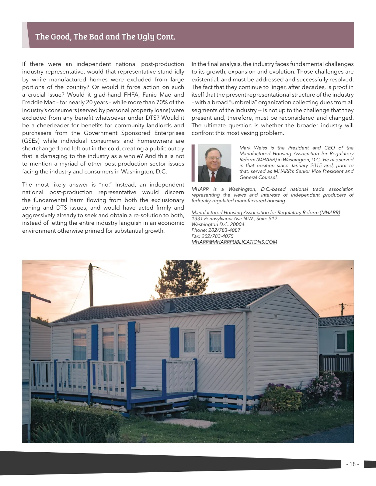 Page 18 of Manufactured Housing Review 2025 Q1