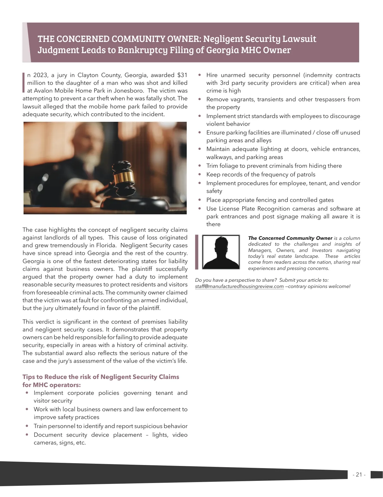 Page 21 of Manufactured Housing Review 2025 Q1