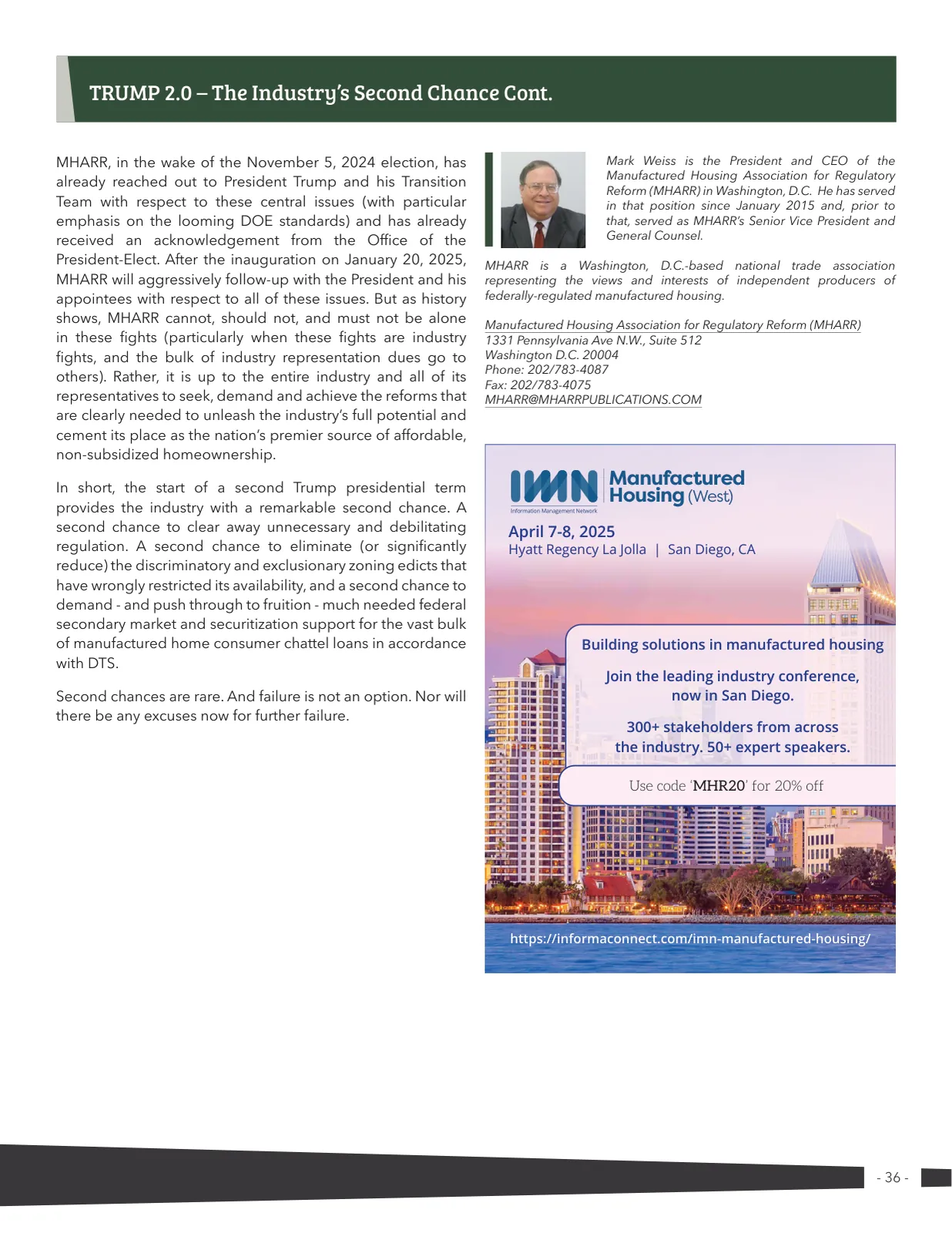 Page 36 of Manufactured Housing Review 2025 Q1