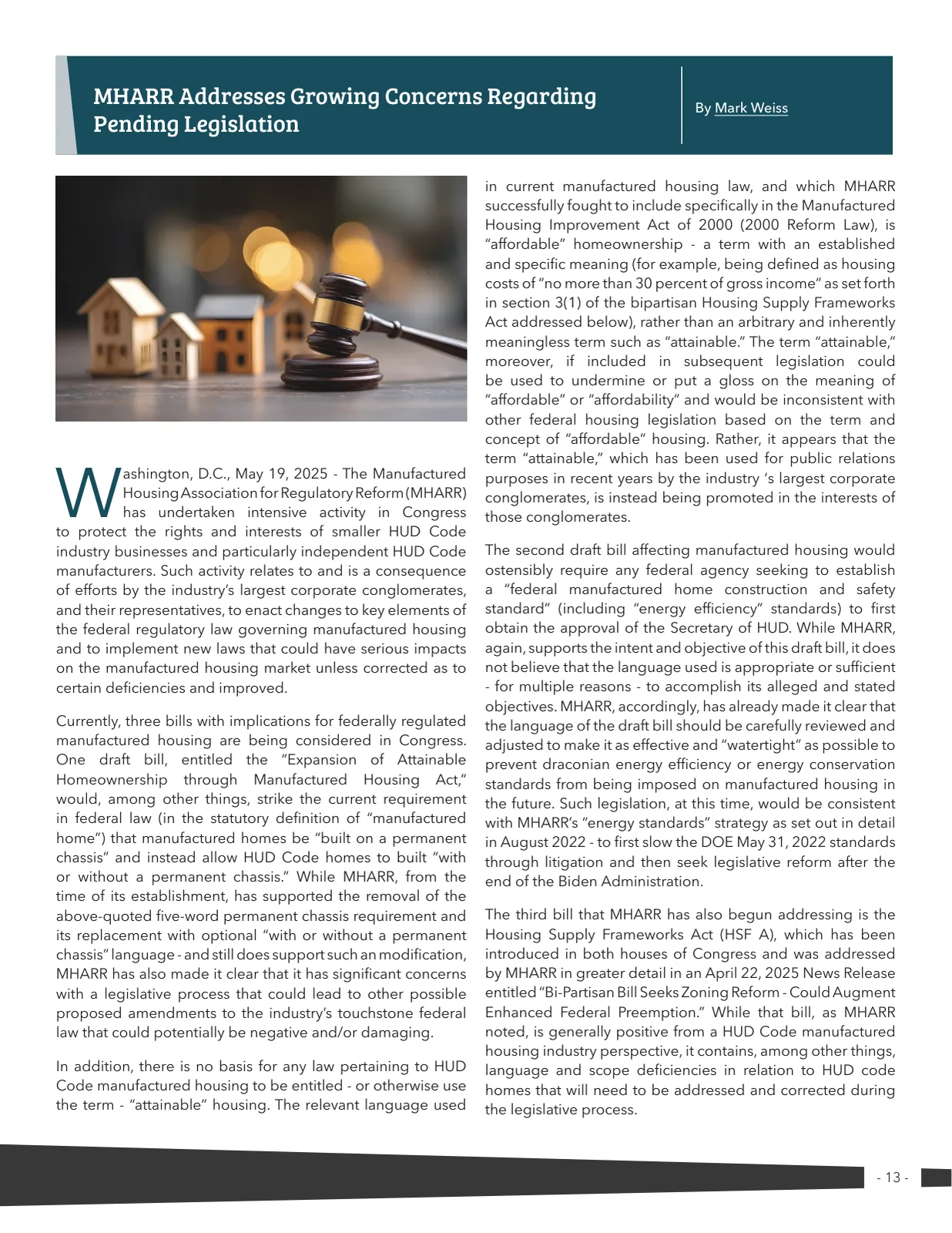 Page 13 of Manufactured Housing Review 2025 Q2