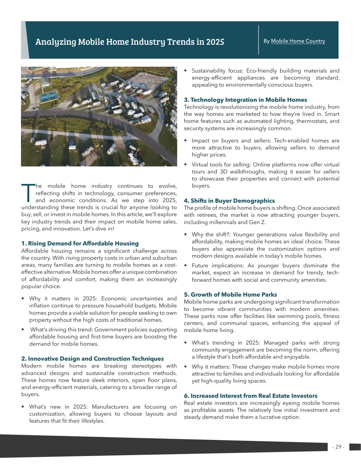 Page 29 of Manufactured Housing Review 2025 Q2