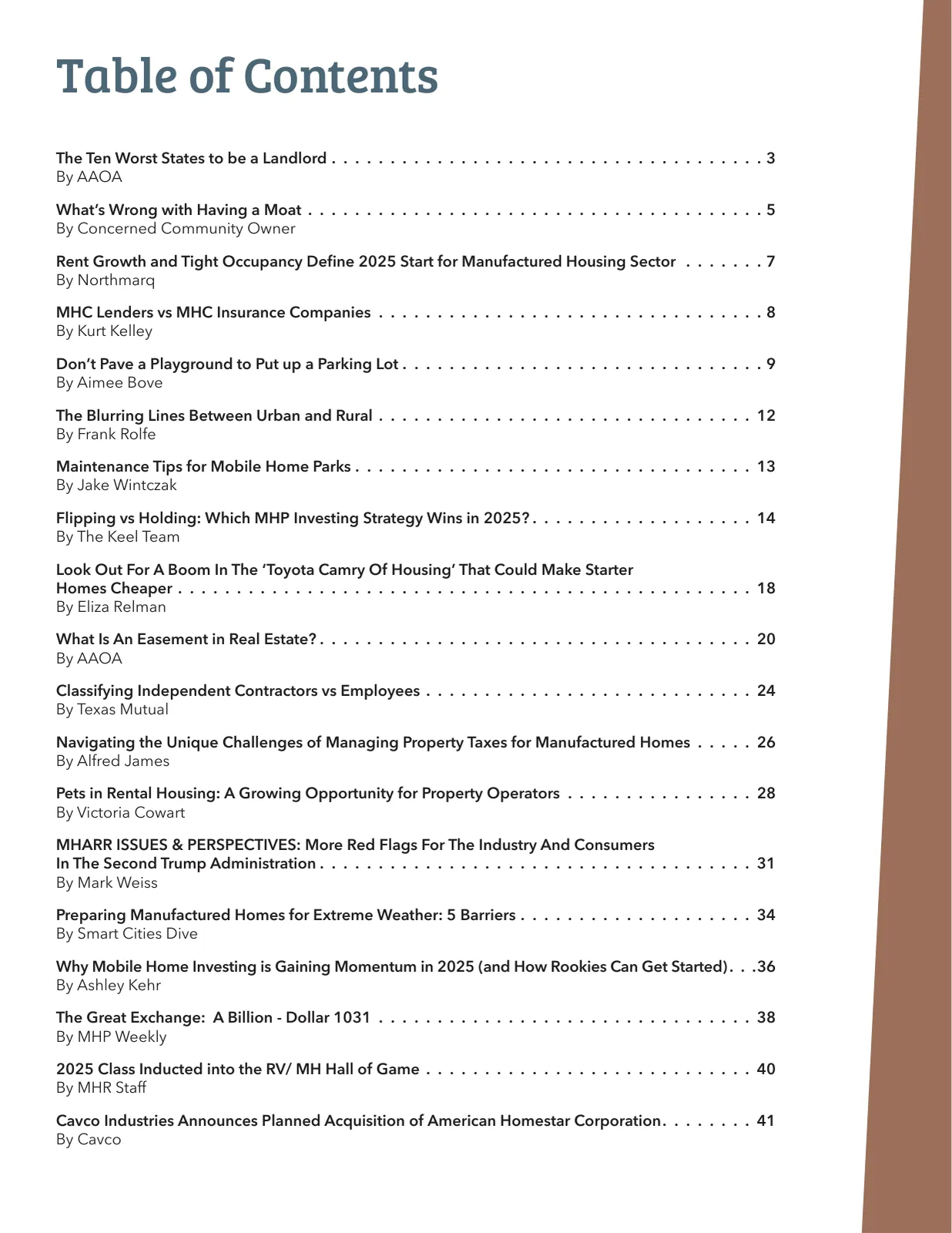 Page 2 of Manufactured Housing Review 2025 Q3
