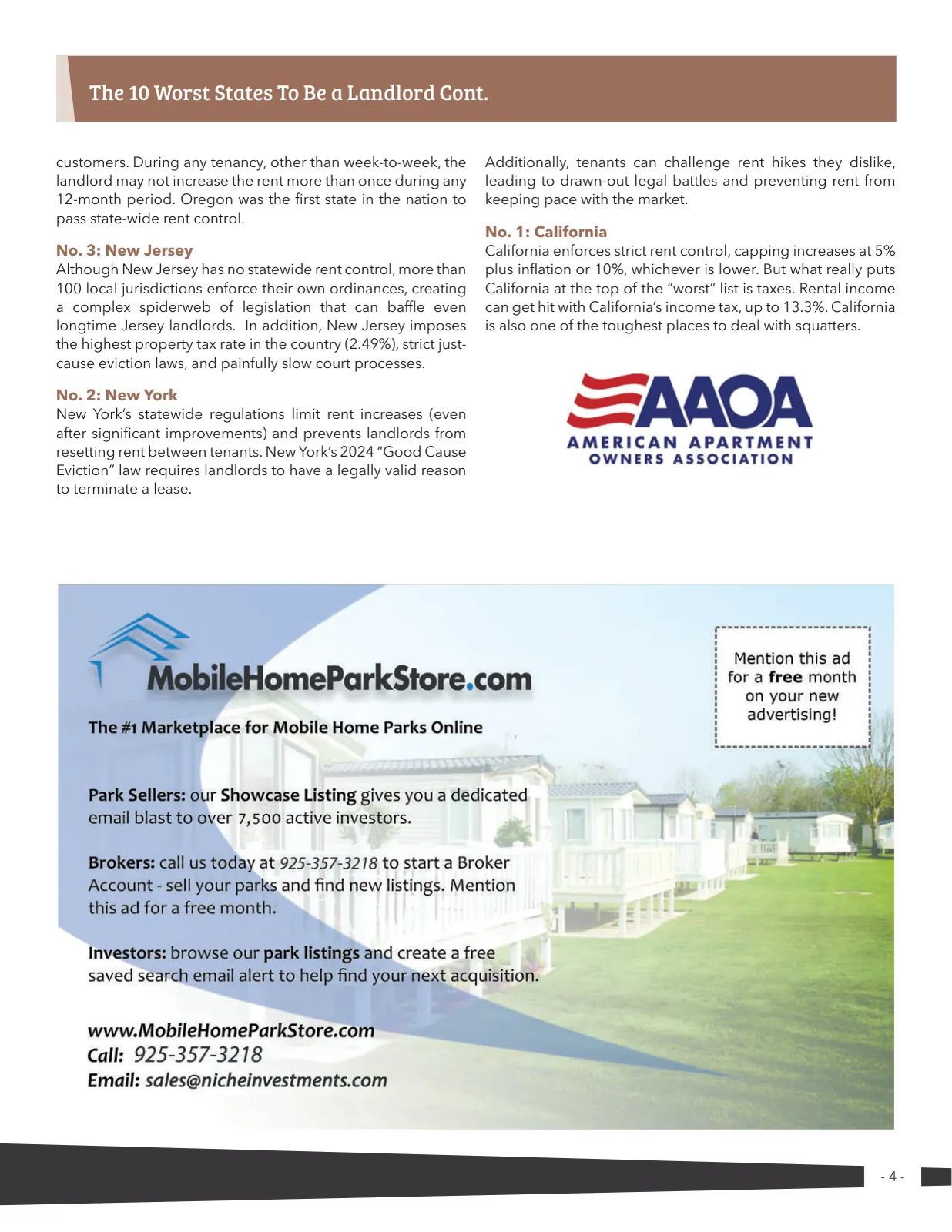 Page 4 of Manufactured Housing Review 2025 Q3
