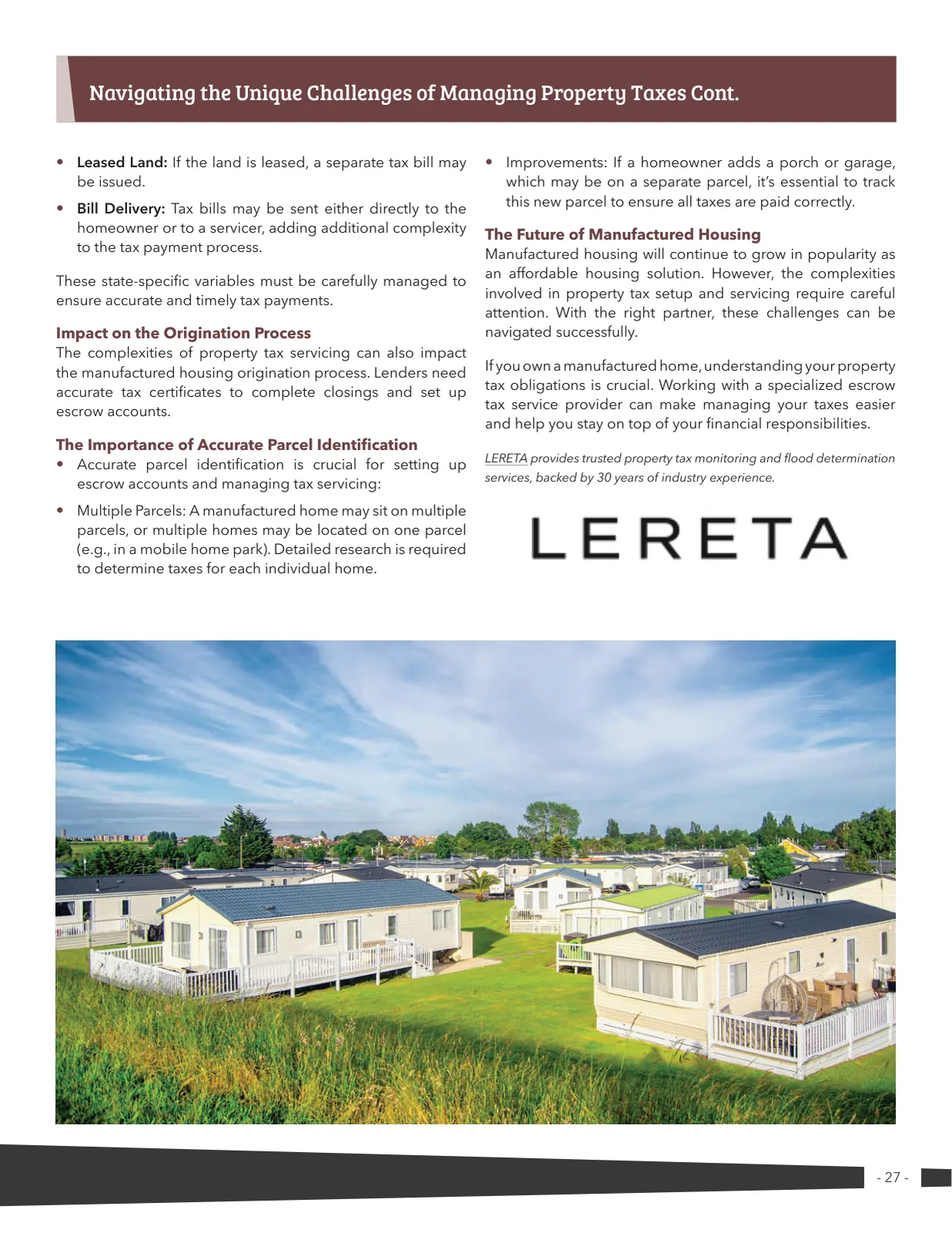 Page 27 of Manufactured Housing Review 2025 Q3