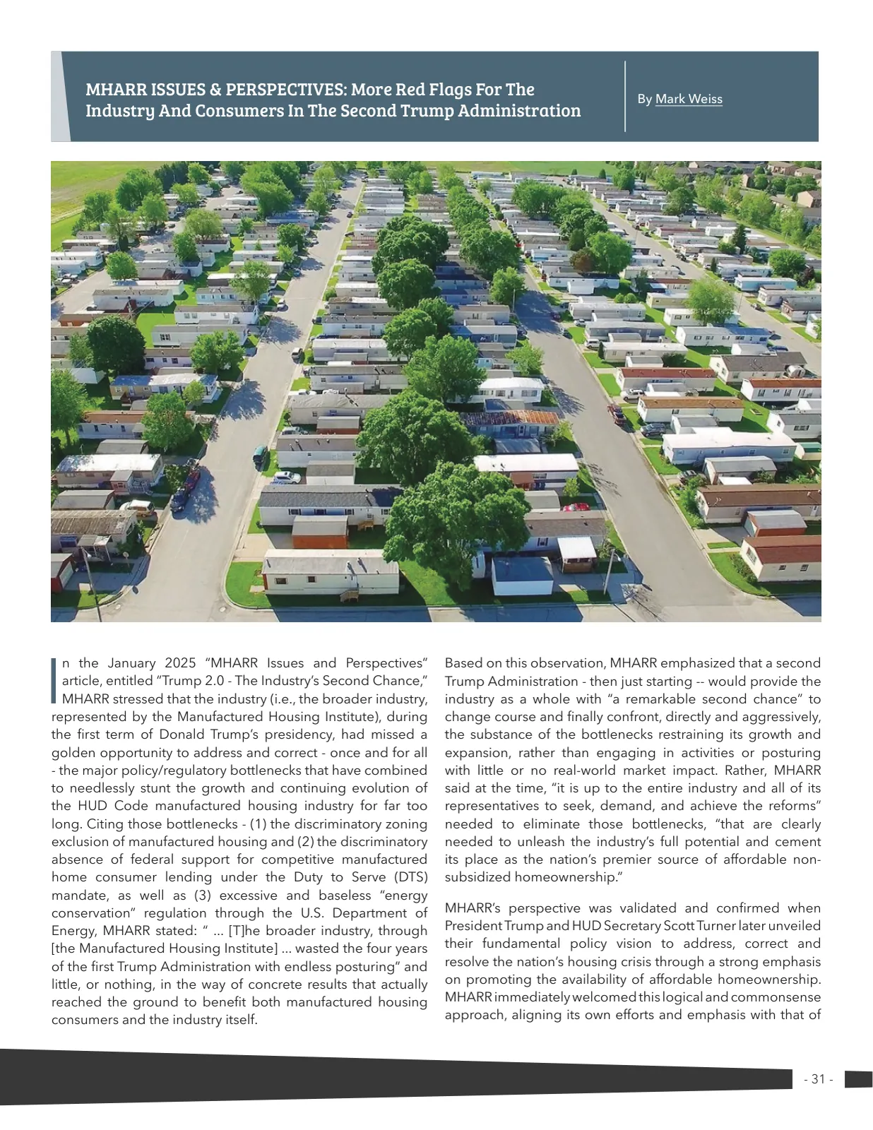 Page 31 of Manufactured Housing Review 2025 Q3