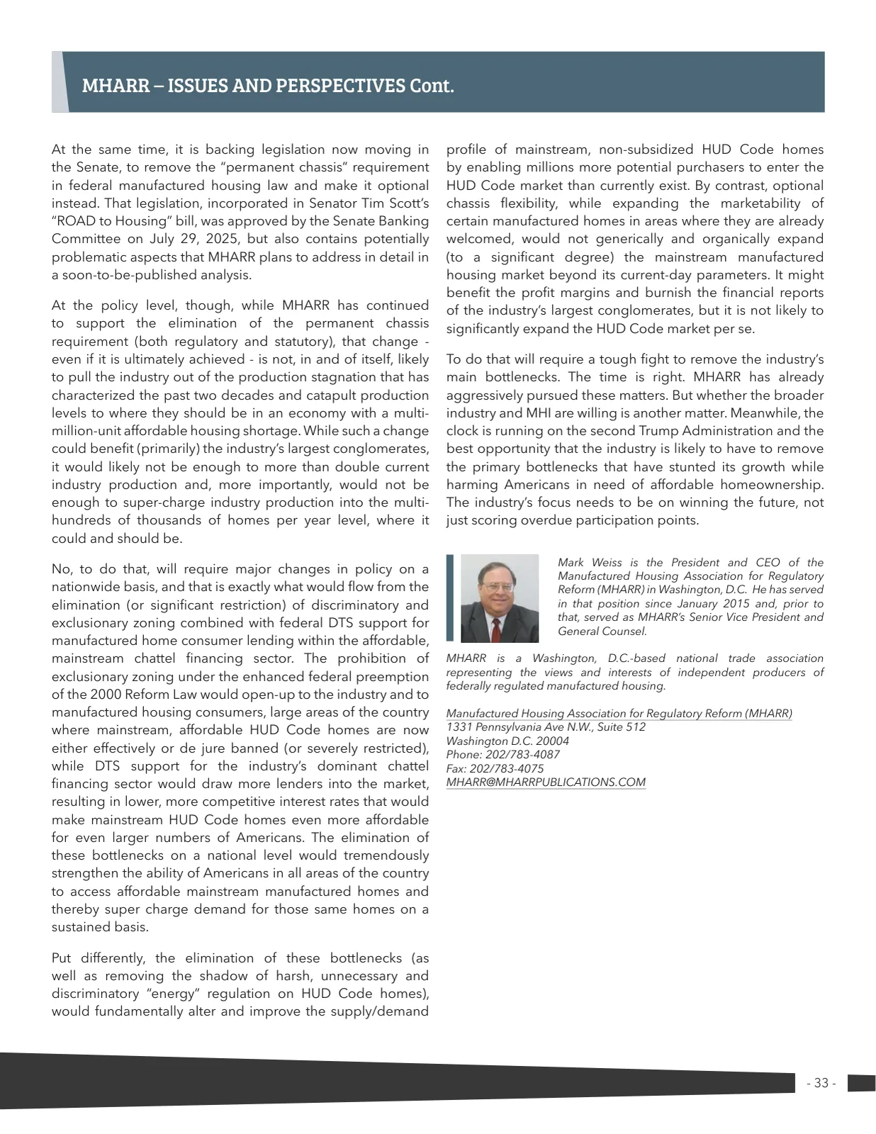 Page 33 of Manufactured Housing Review 2025 Q3