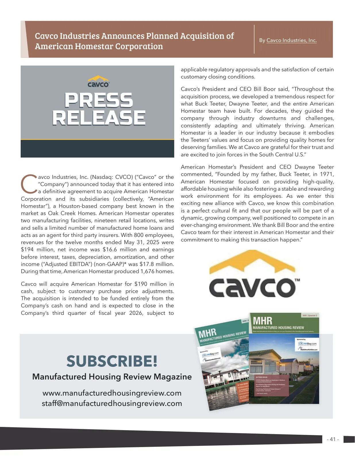 Page 41 of Manufactured Housing Review 2025 Q3