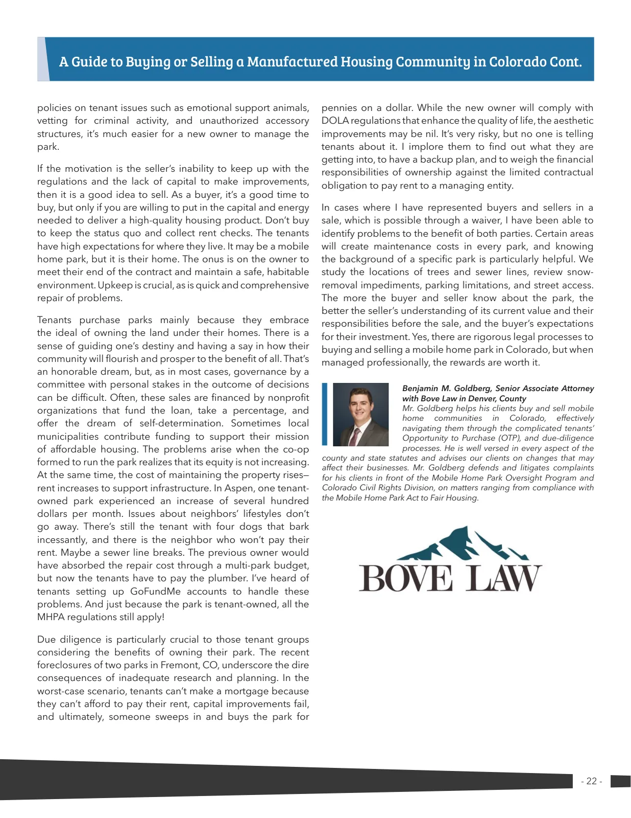 Page 22 of Manufactured Housing Review 2025 Q4