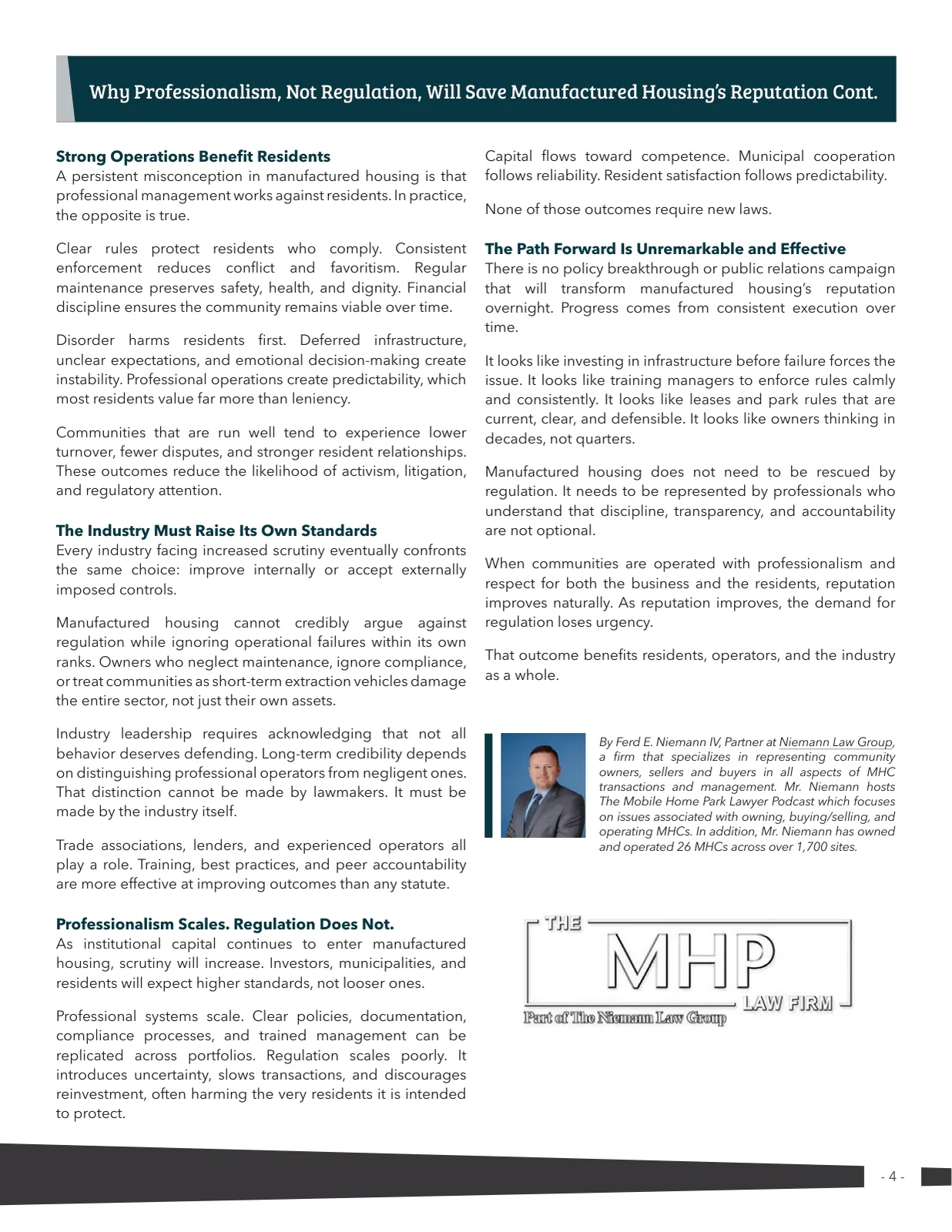 Page 4 of Manufactured Housing Review 2026 Q1