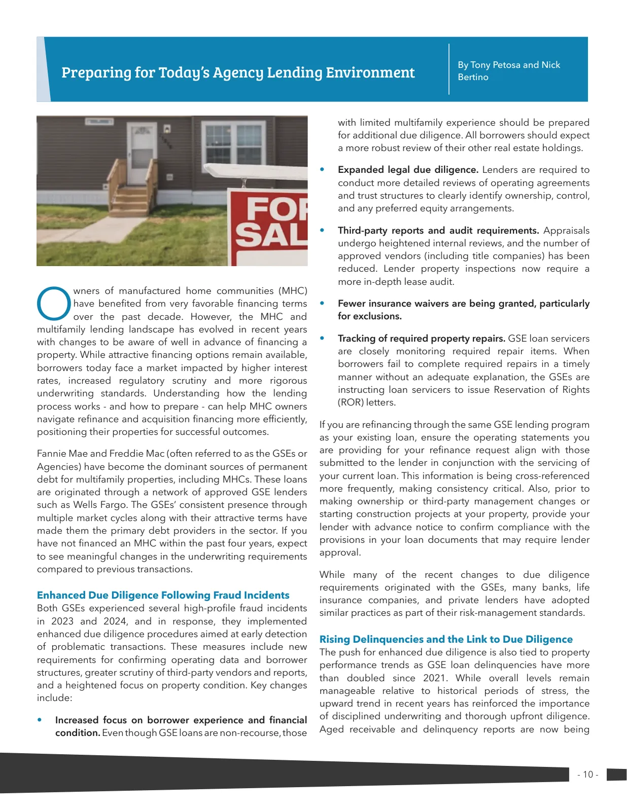 Page 10 of Manufactured Housing Review 2026 Q1