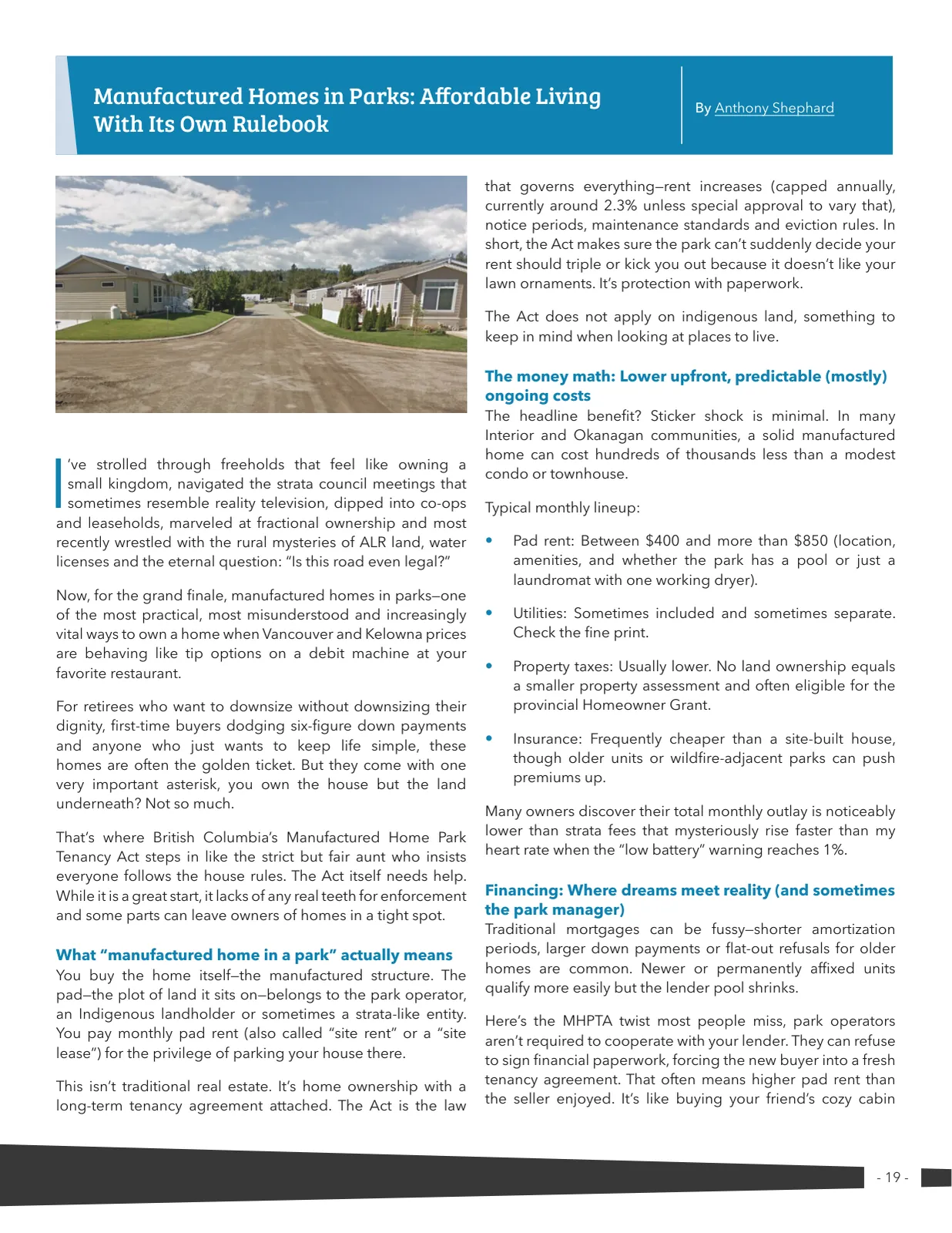 Page 19 of Manufactured Housing Review 2026 Q1
