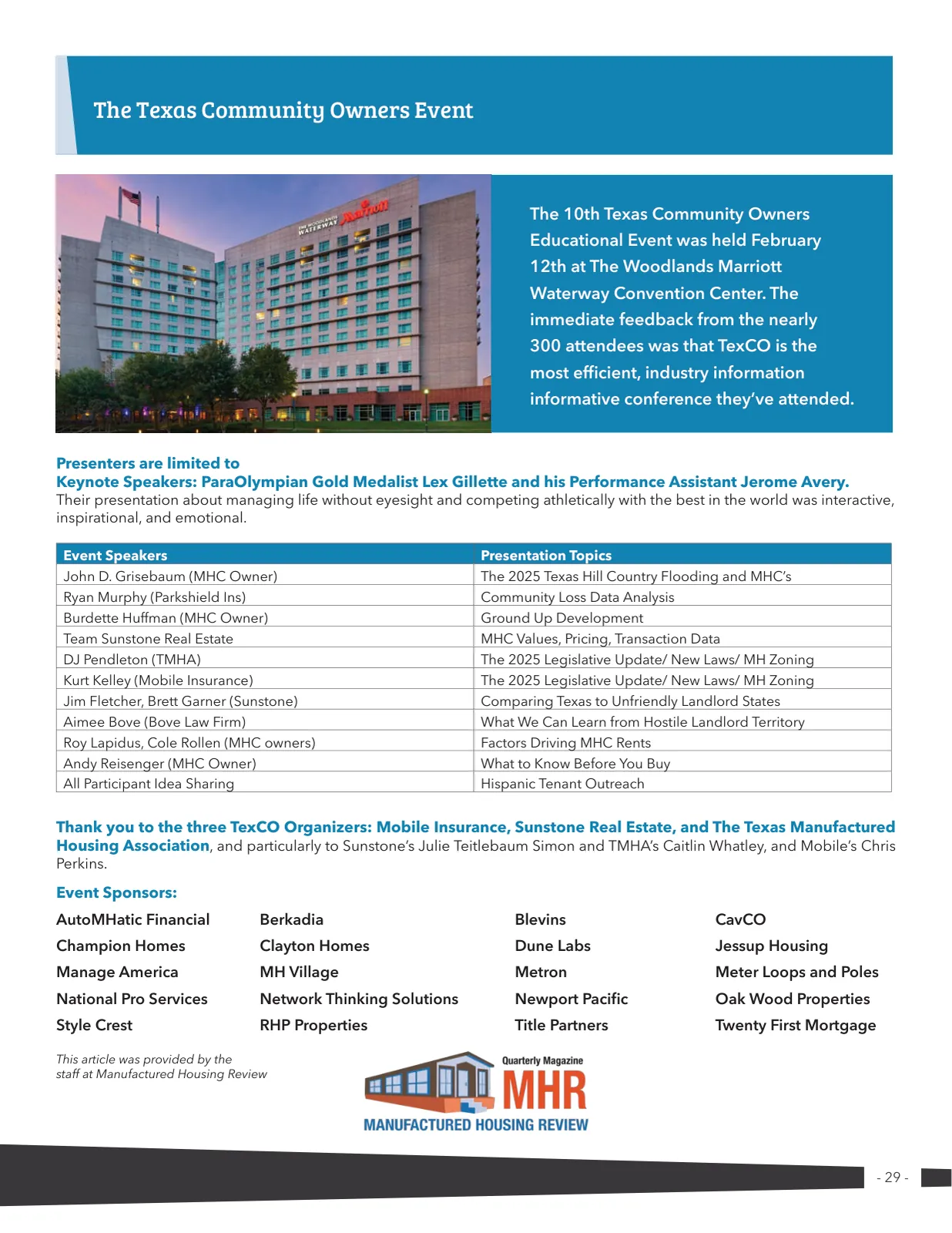 Page 29 of Manufactured Housing Review 2026 Q1