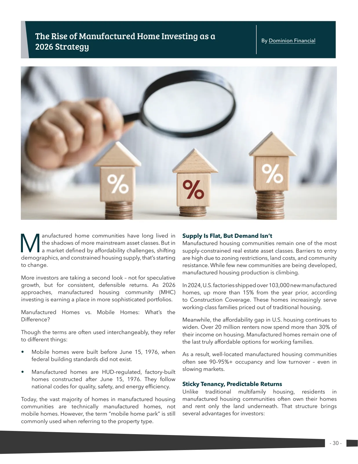 Page 30 of Manufactured Housing Review 2026 Q1