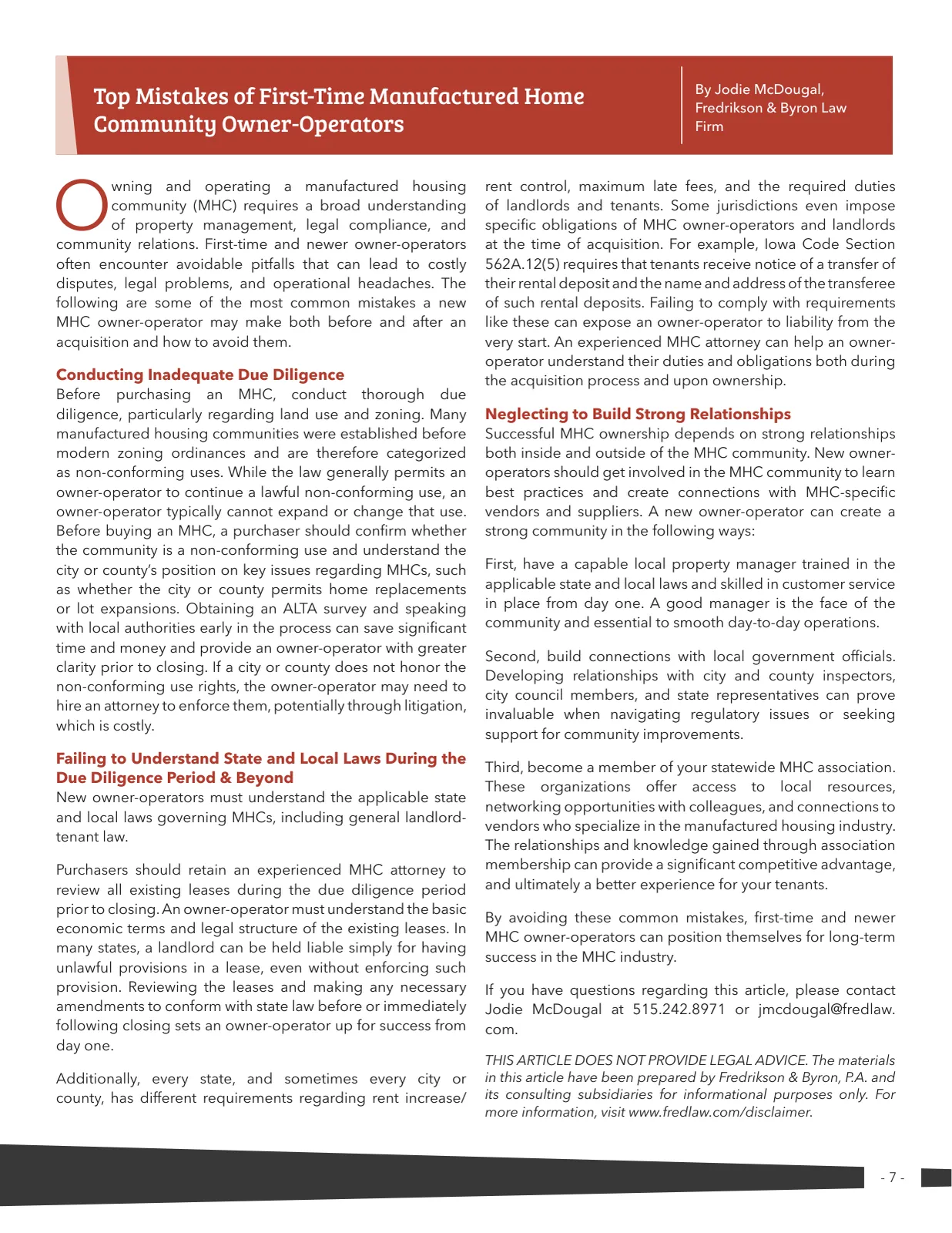 Page 7 of Manufactured Housing Review 2026 Q2