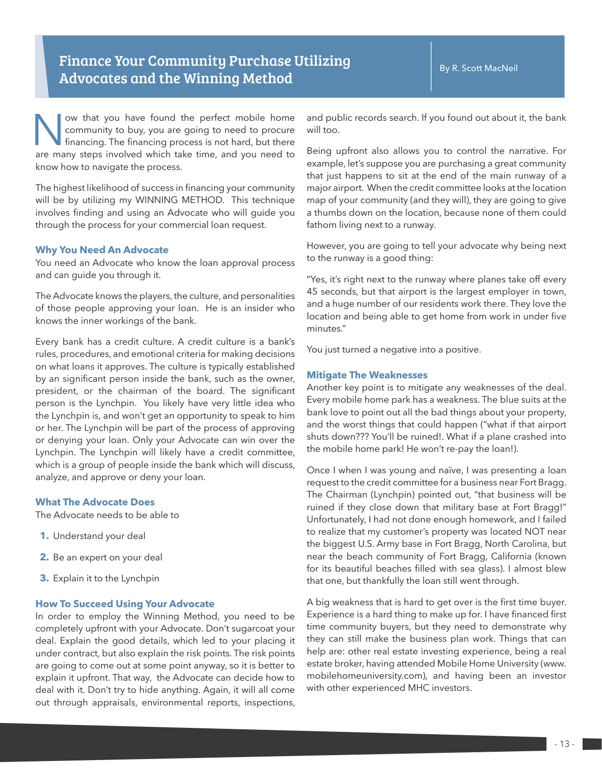 Page 13 of Manufactured Housing Review 2026 Q2