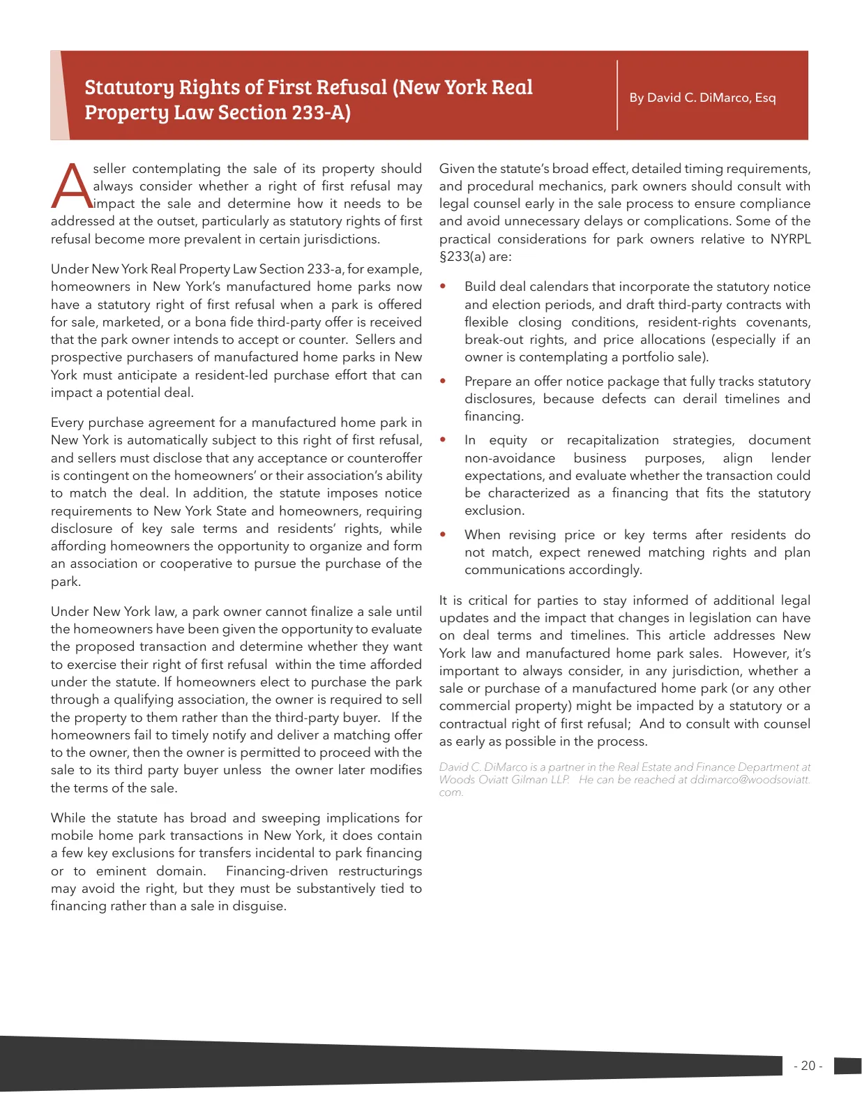 Page 20 of Manufactured Housing Review 2026 Q2