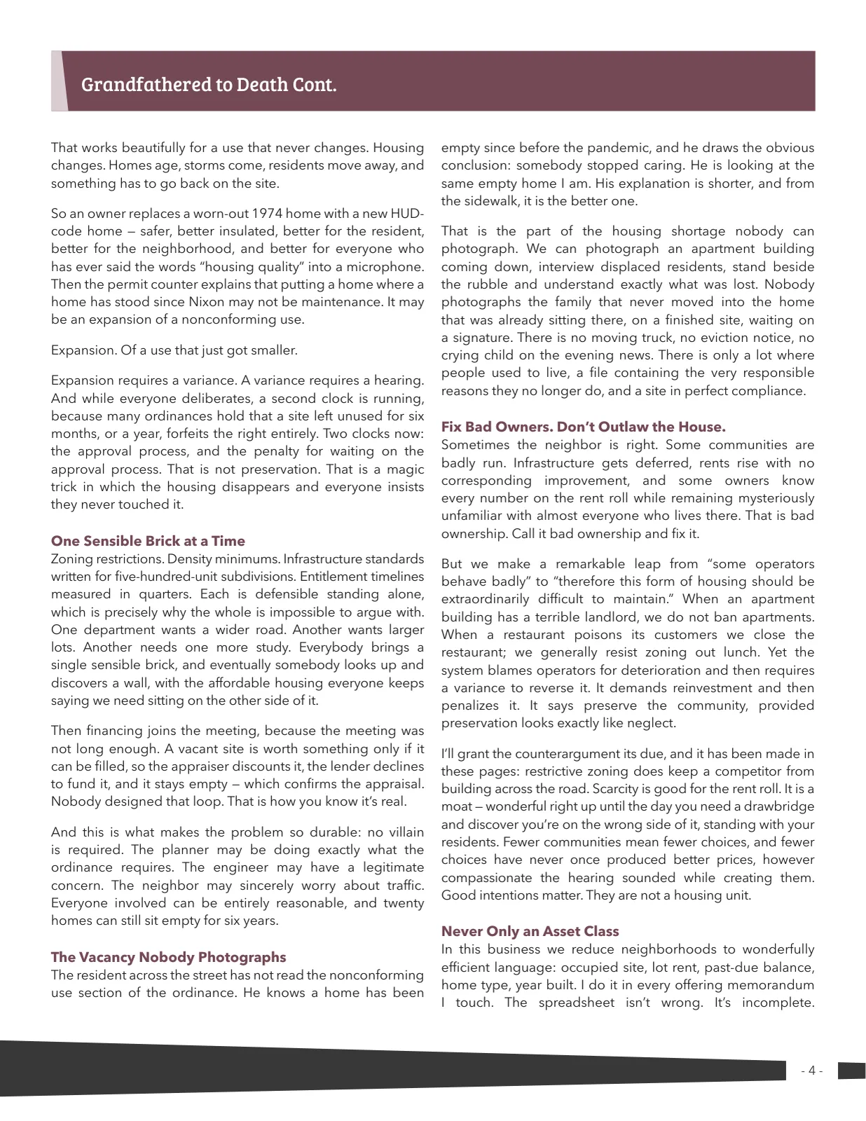 Page 4 of Manufactured Housing Review 2026 Q3