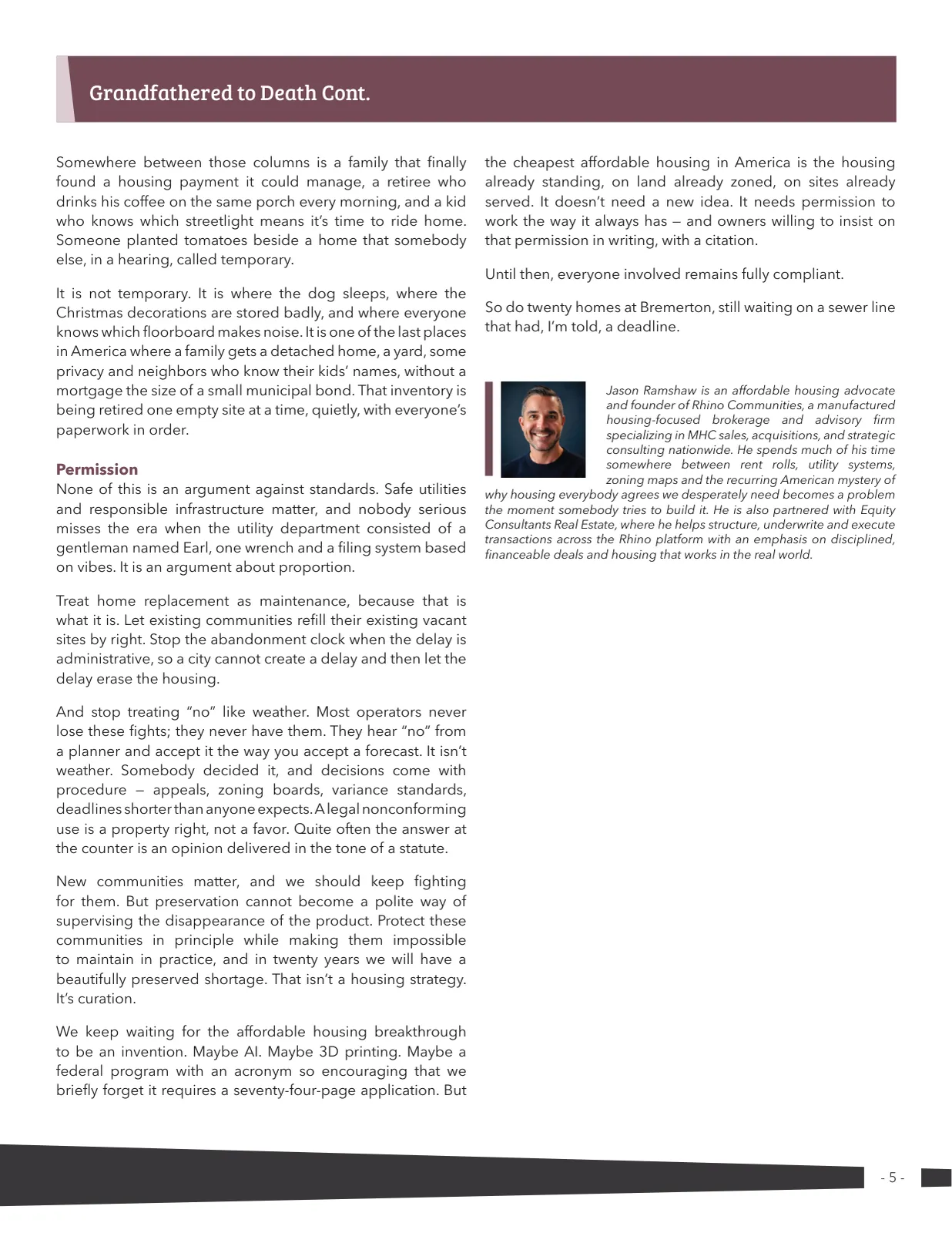 Page 5 of Manufactured Housing Review 2026 Q3