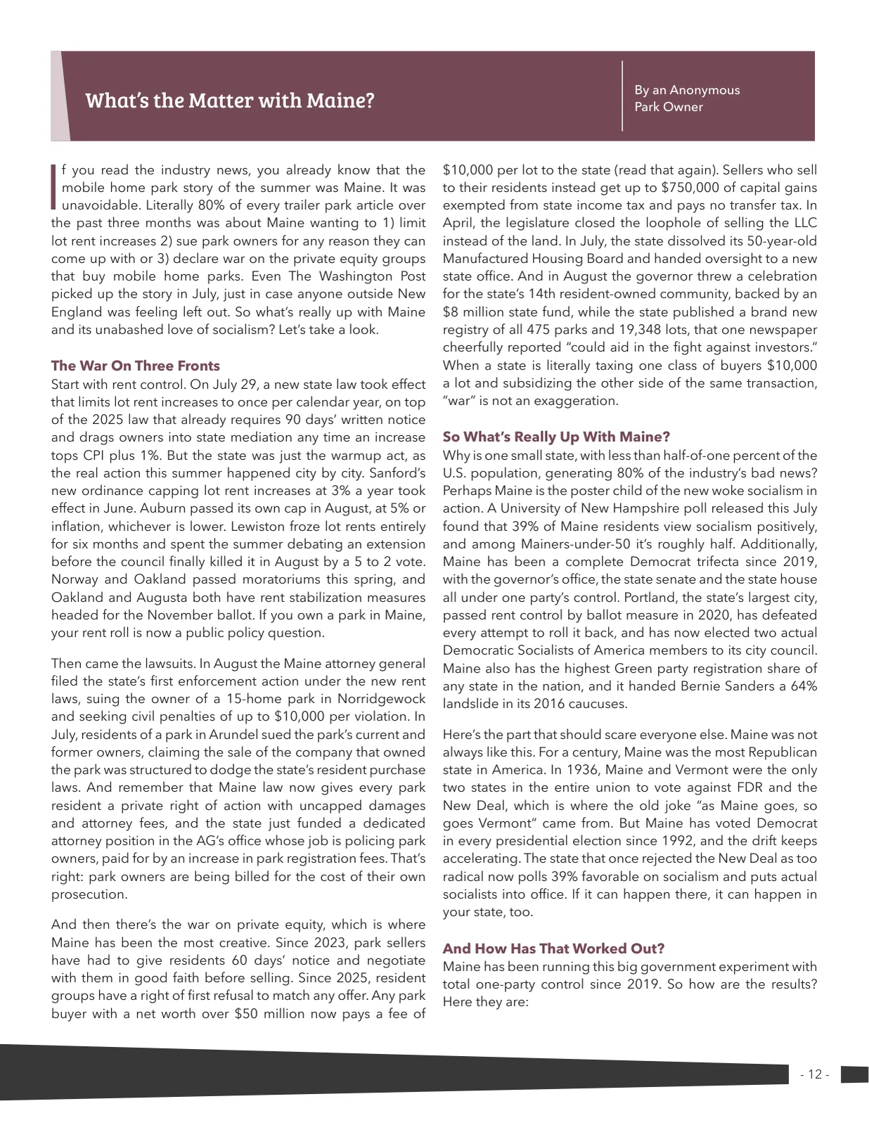 Page 12 of Manufactured Housing Review 2026 Q3