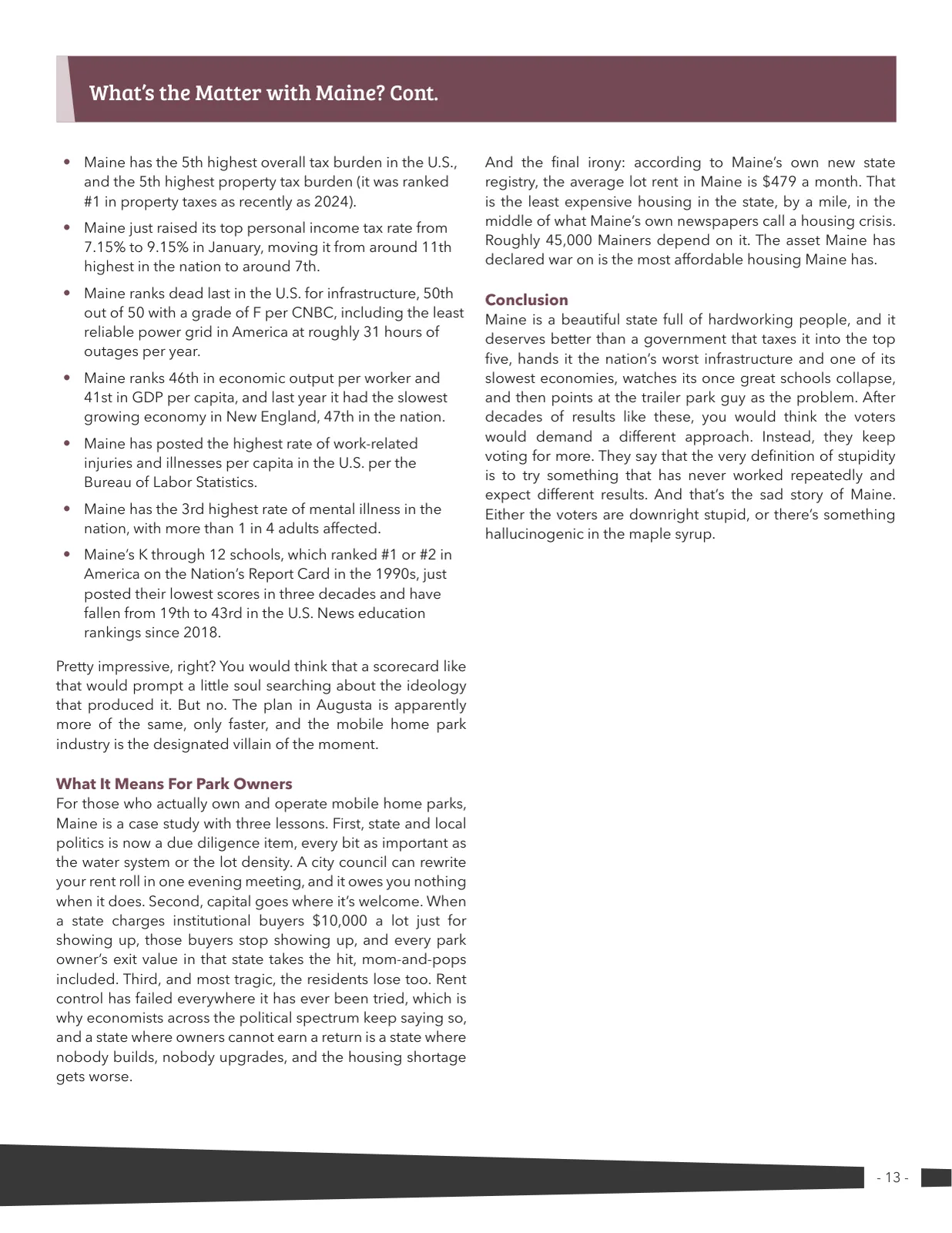 Page 13 of Manufactured Housing Review 2026 Q3