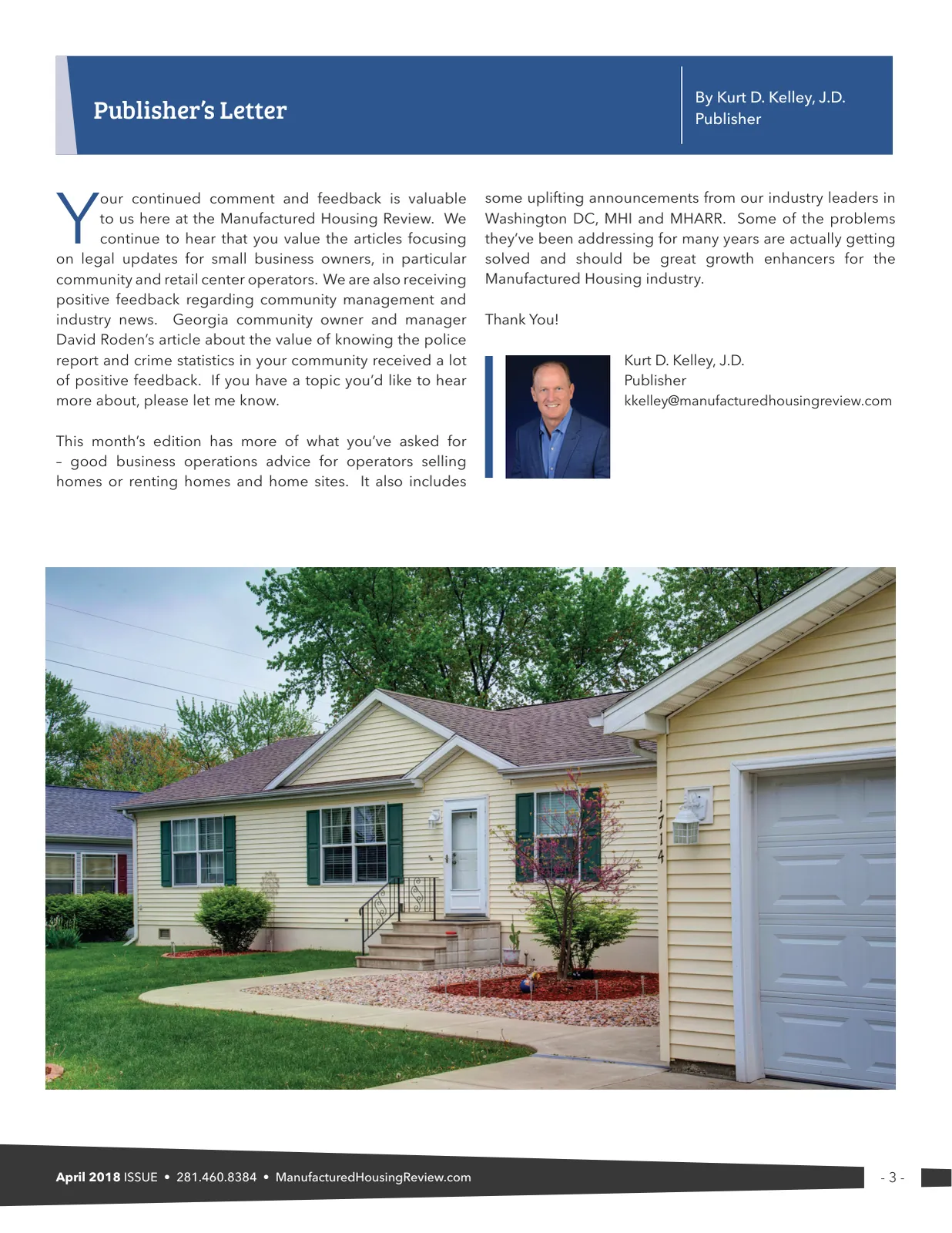 Page 3 of Manufactured Housing Review April 2018
