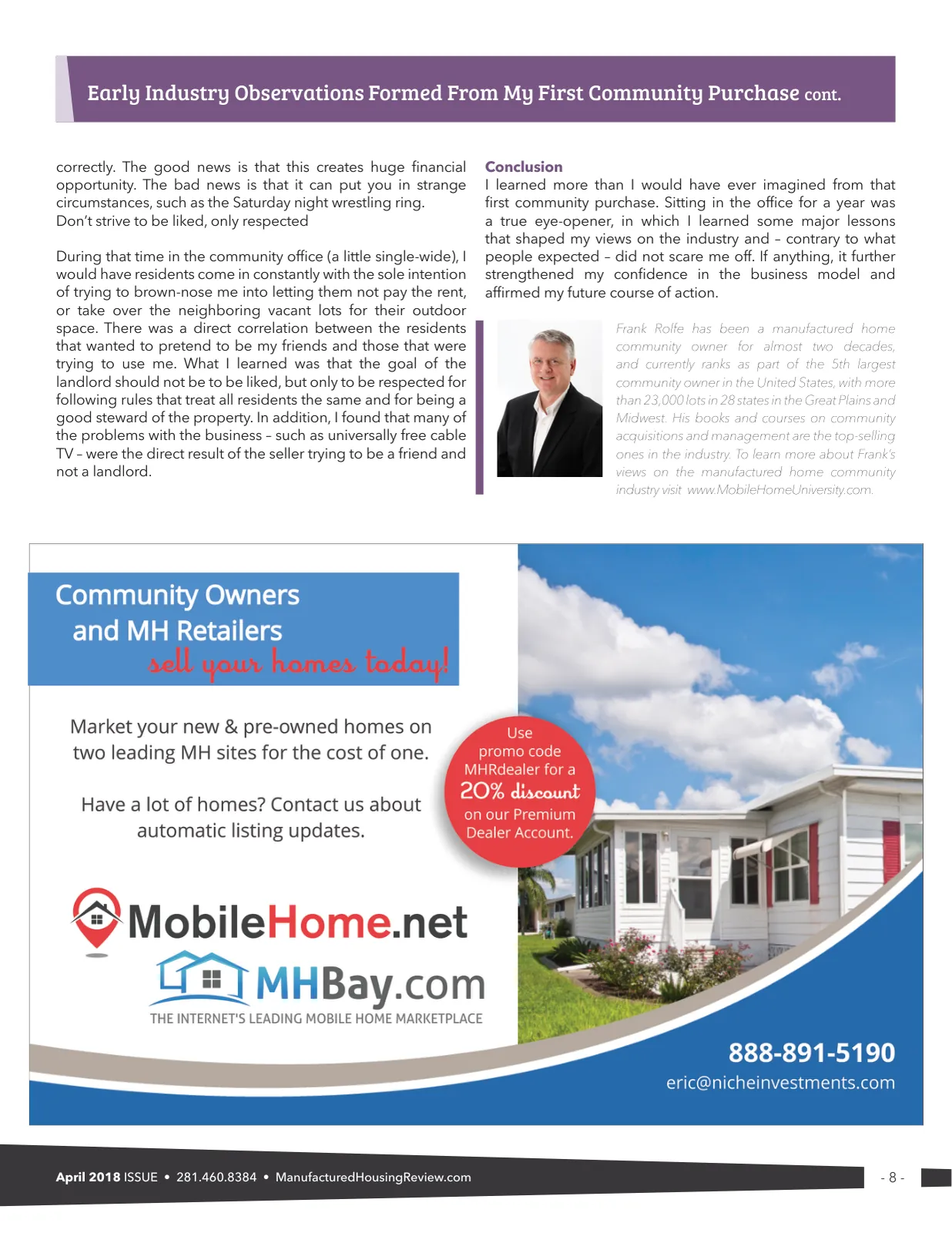 Page 8 of Manufactured Housing Review April 2018