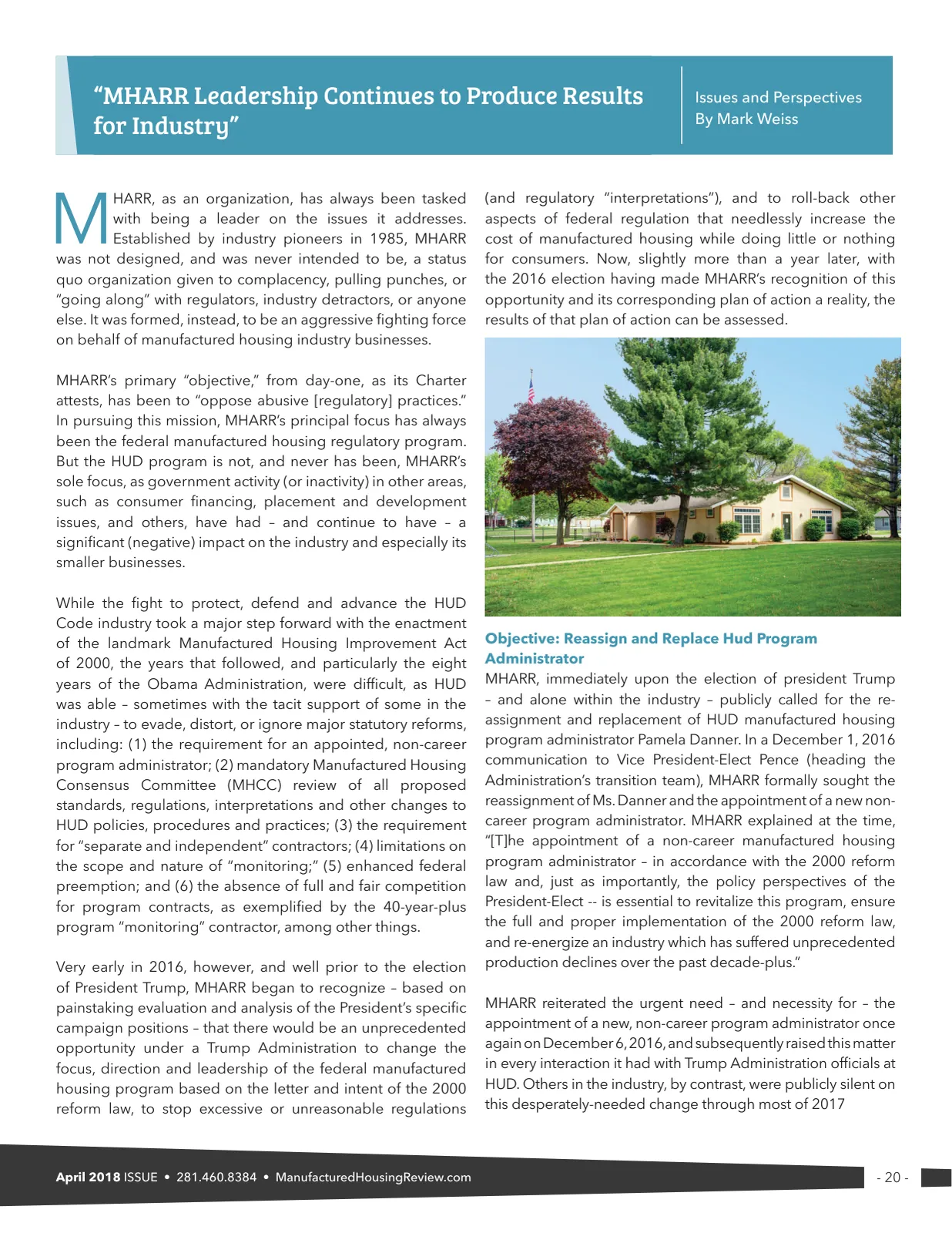 Page 20 of Manufactured Housing Review April 2018