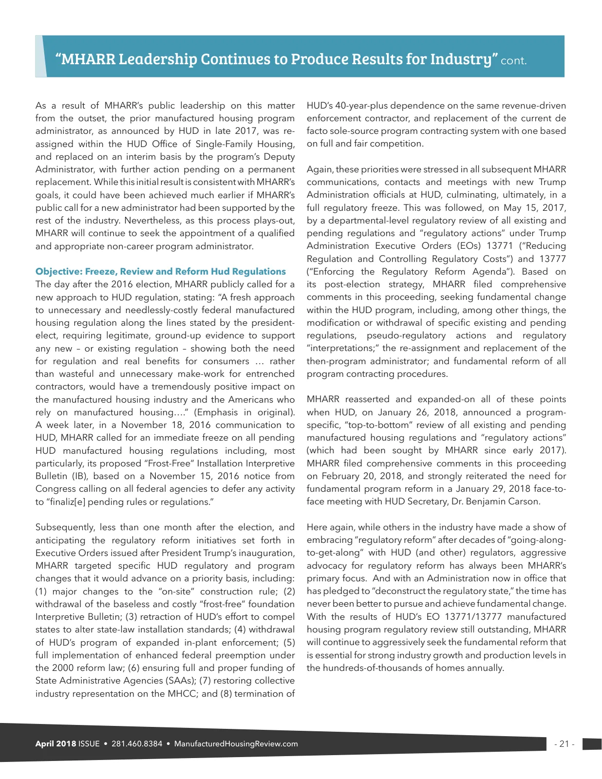 Page 21 of Manufactured Housing Review April 2018