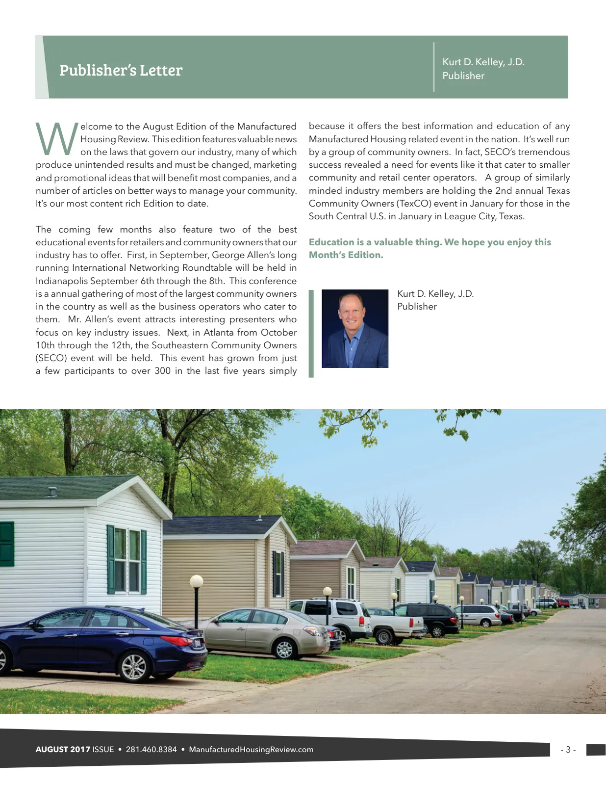 Page 3 of Manufactured Housing Review August 2017