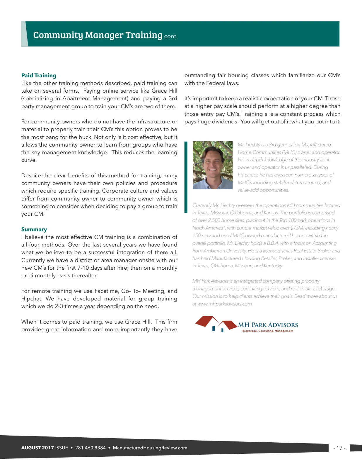 Page 17 of Manufactured Housing Review August 2017