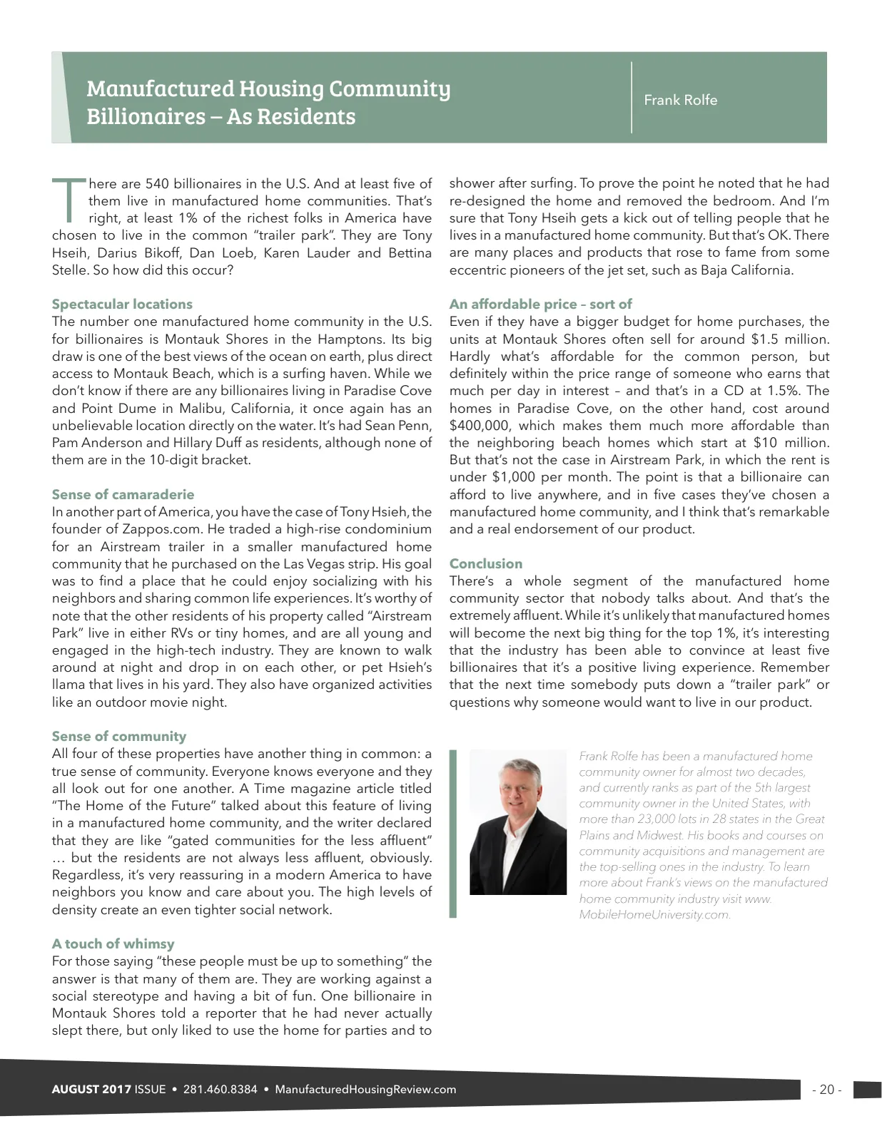 Page 20 of Manufactured Housing Review August 2017