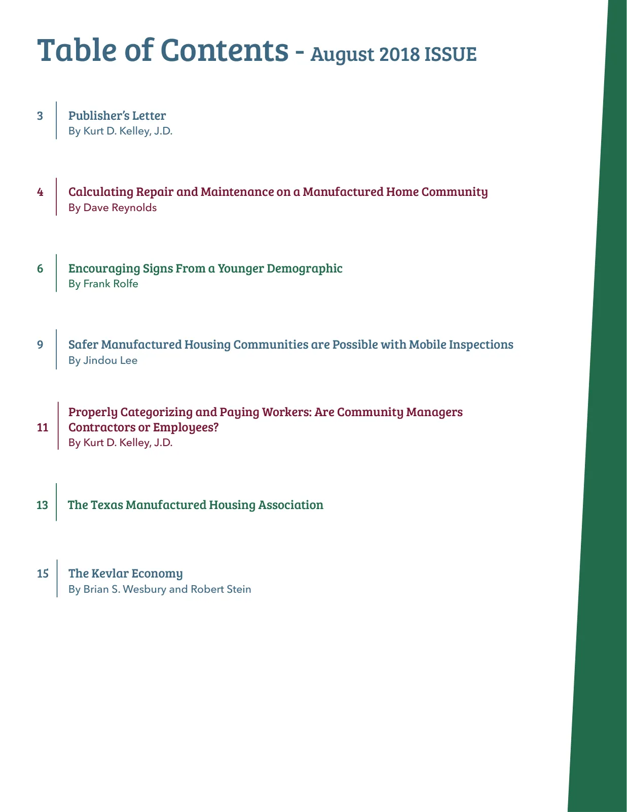 Page 2 of Manufactured Housing Review August 2018