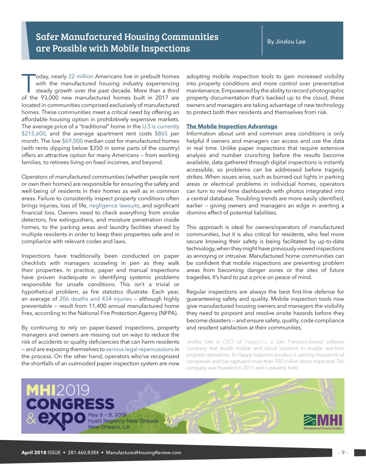 Page 9 of Manufactured Housing Review August 2018