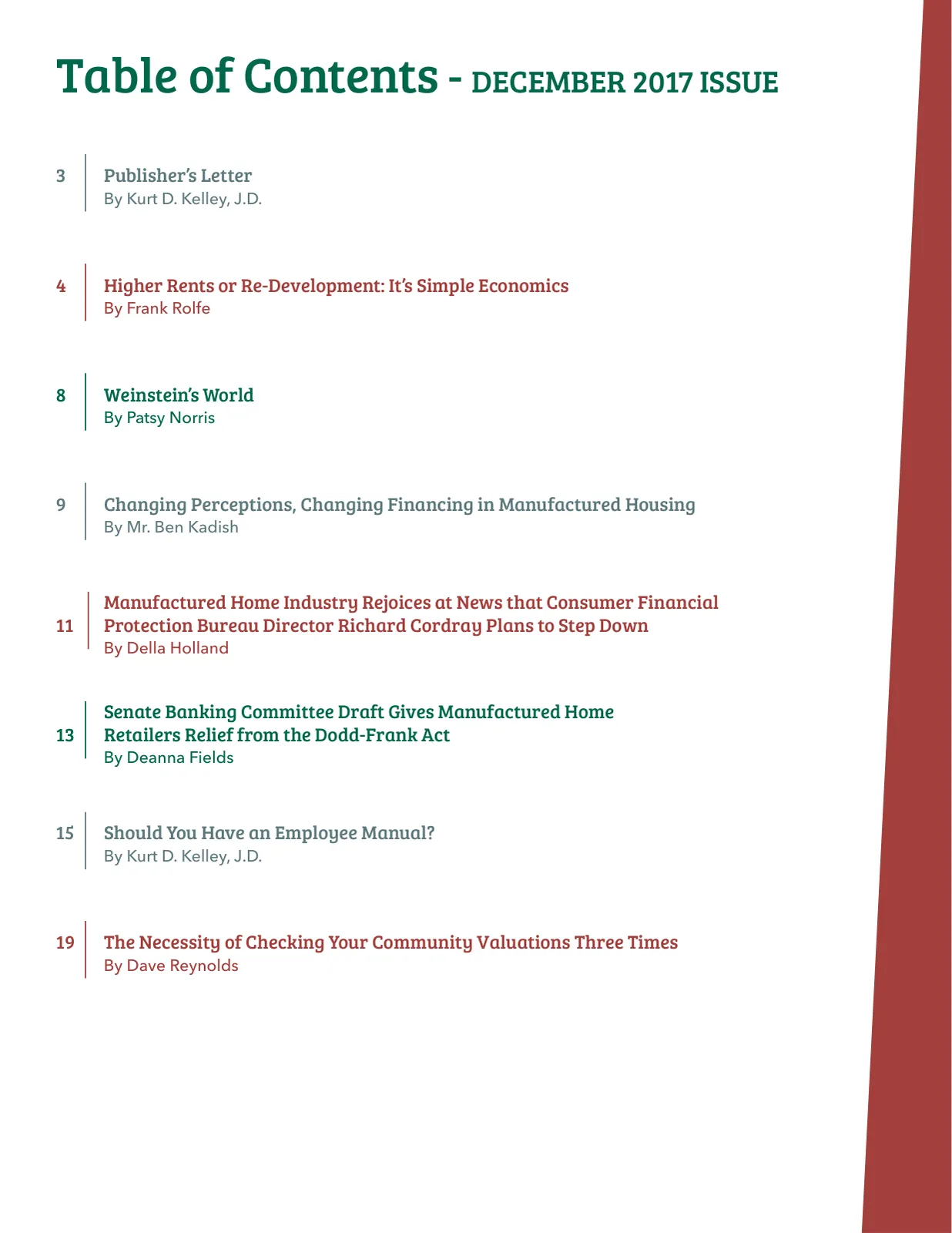 Page 2 of Manufactured Housing Review December 2017