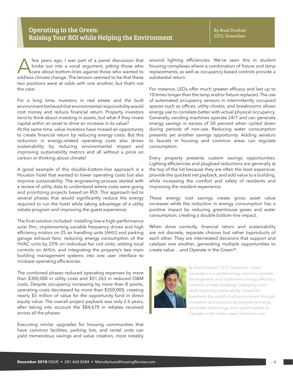 Page 4 of Manufactured Housing Review December 2018