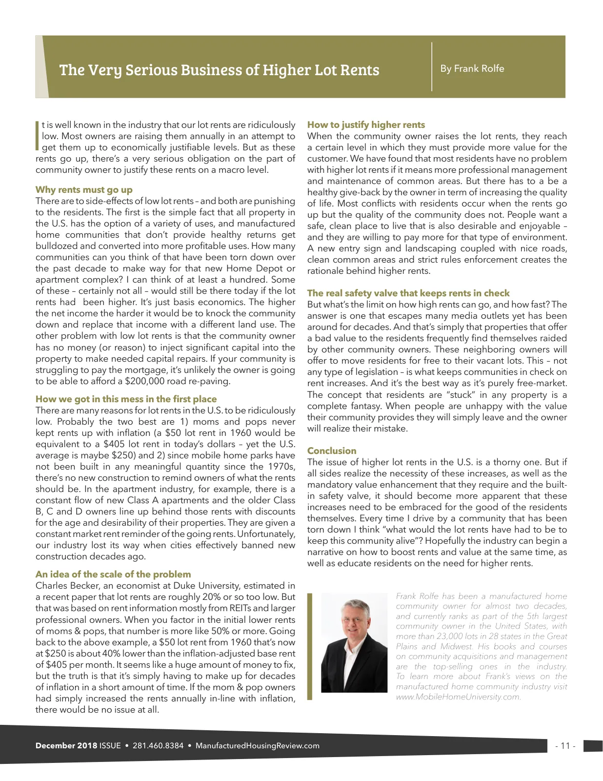 Page 11 of Manufactured Housing Review December 2018