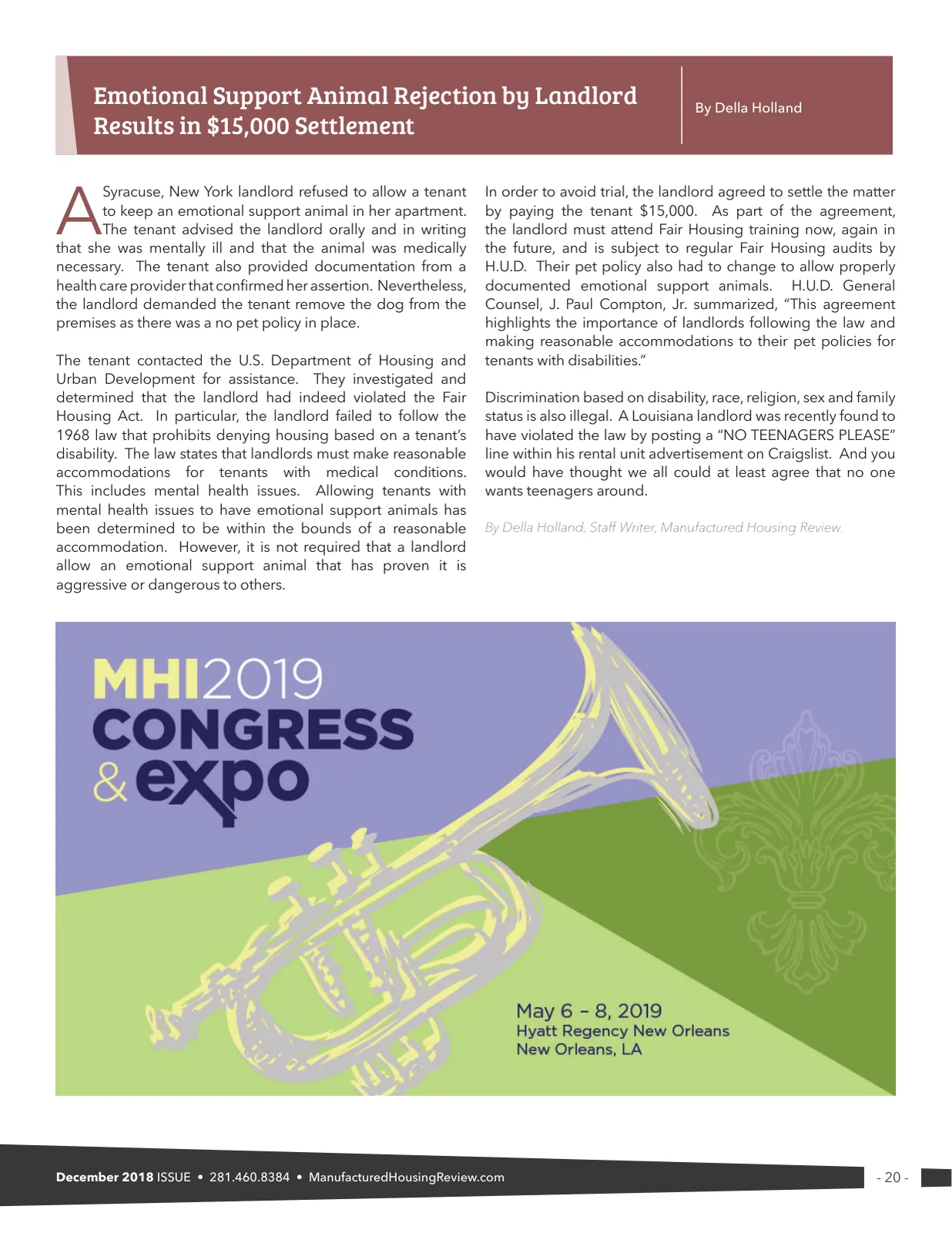 Page 20 of Manufactured Housing Review December 2018