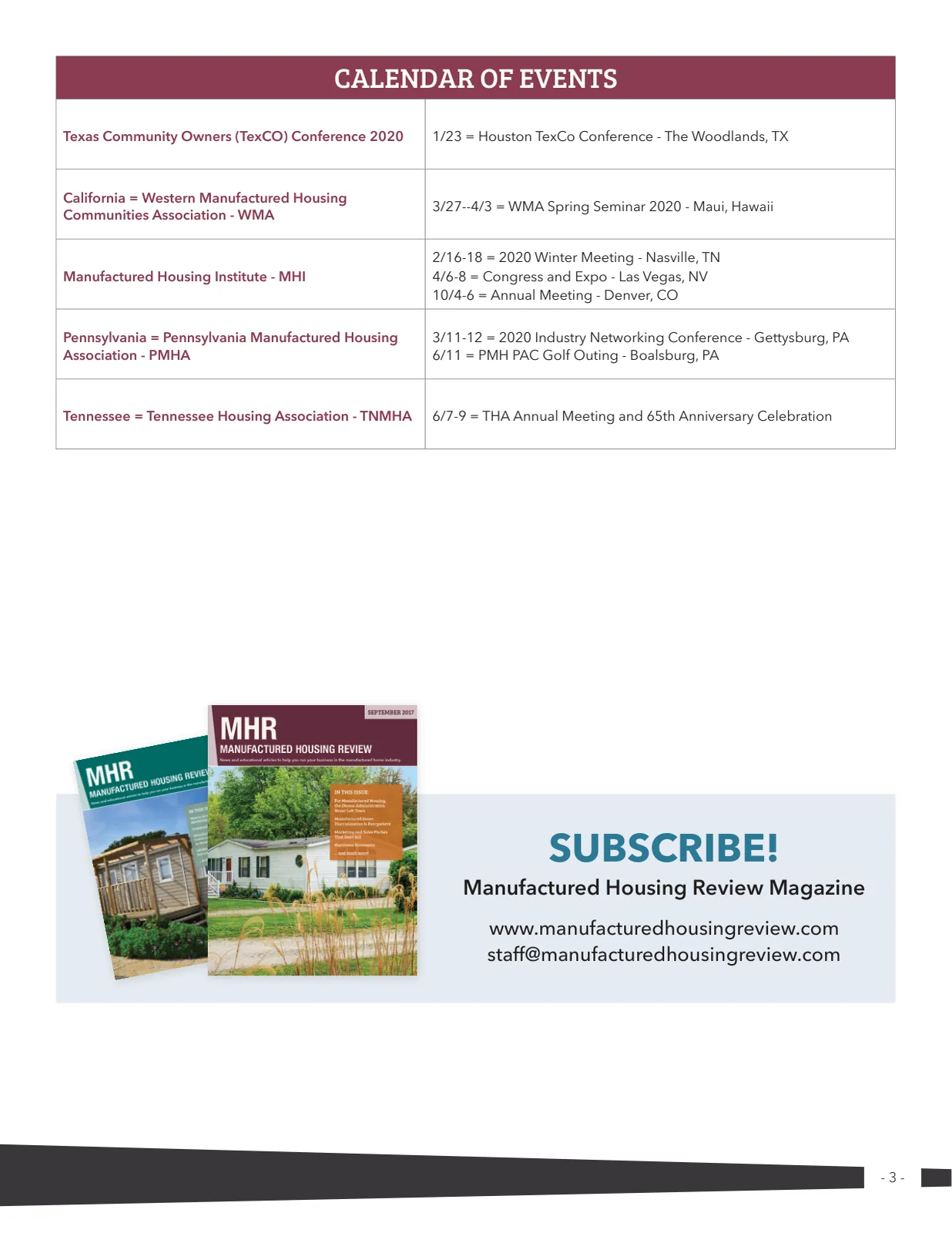 Page 3 of Manufactured Housing Review 2019 Q4
