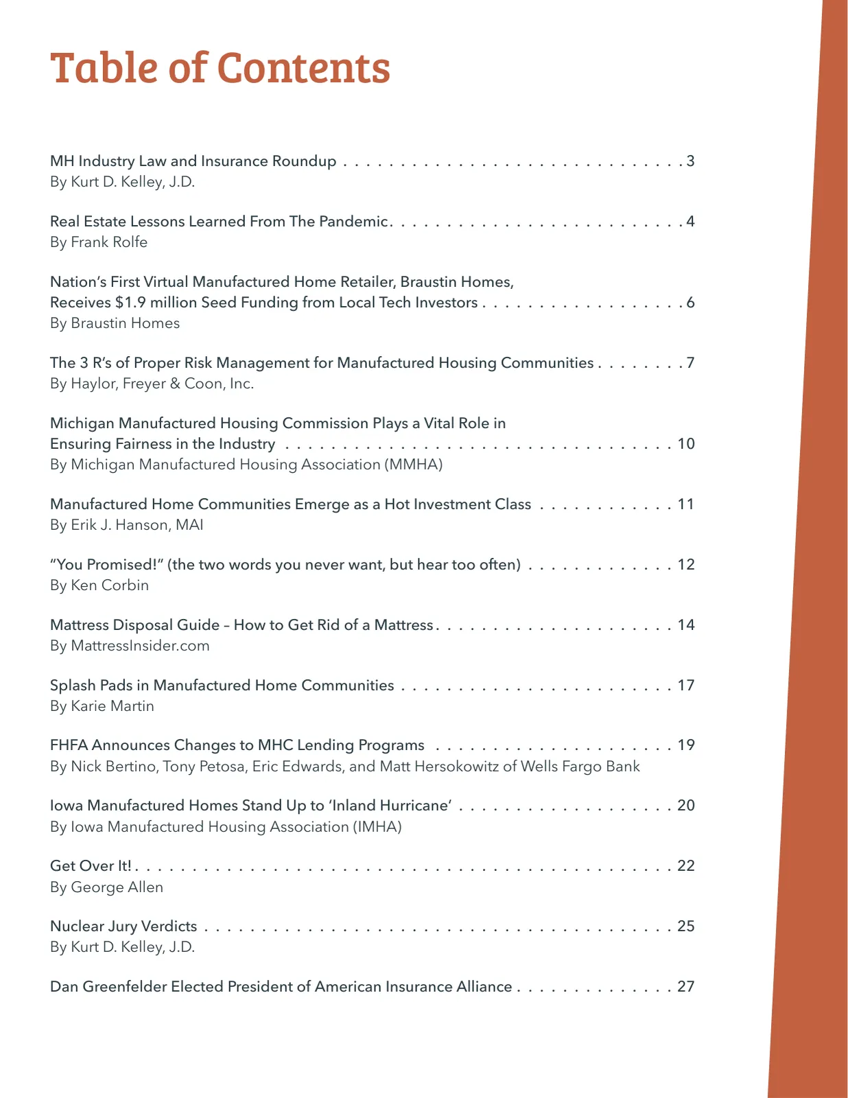 Page 2 of Manufactured Housing Review 2020 Q4