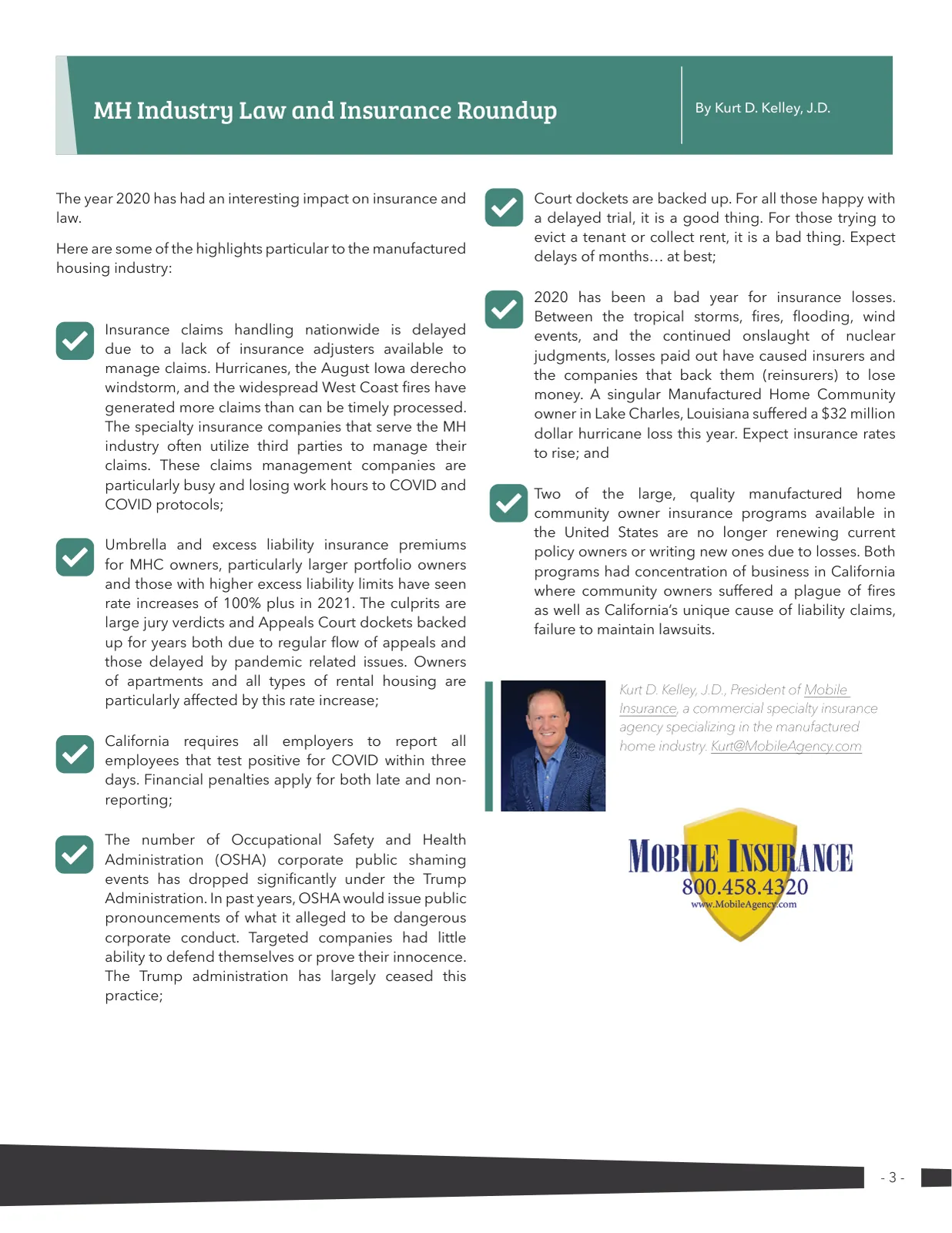 Page 3 of Manufactured Housing Review 2020 Q4