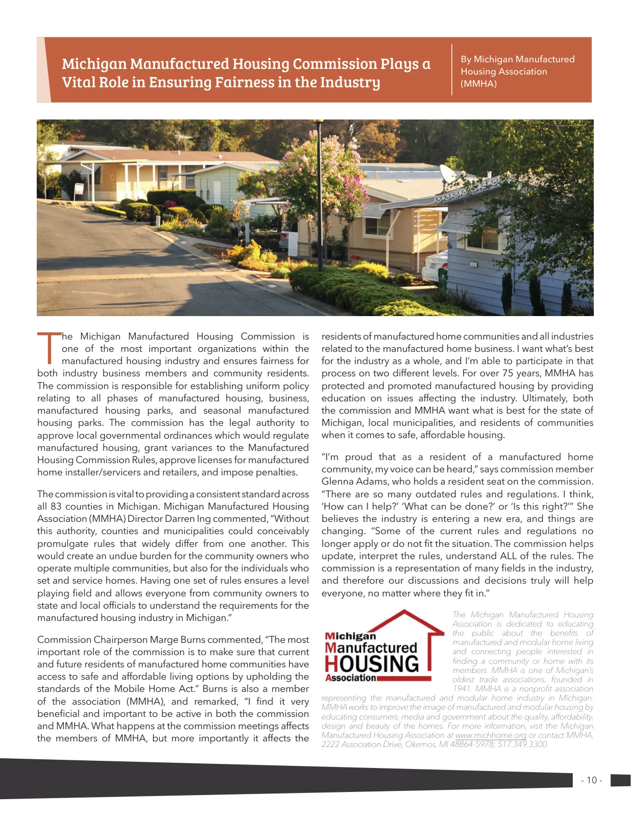 Page 10 of Manufactured Housing Review 2020 Q4