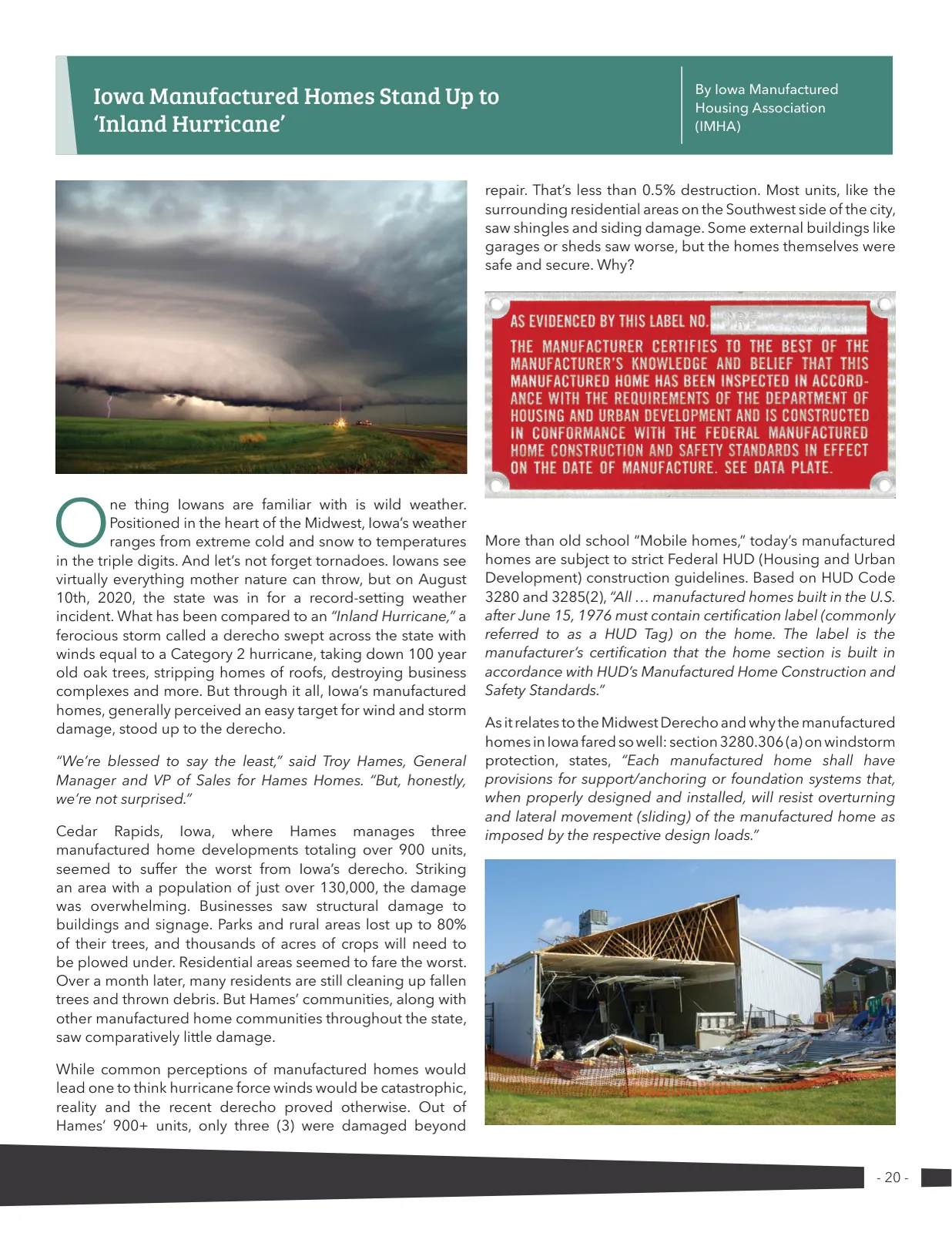 Page 20 of Manufactured Housing Review 2020 Q4