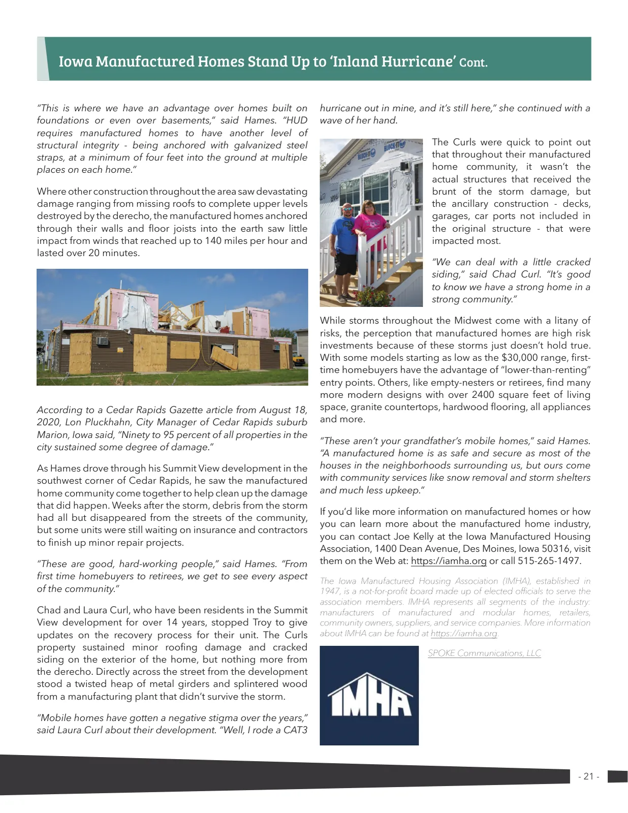 Page 21 of Manufactured Housing Review 2020 Q4