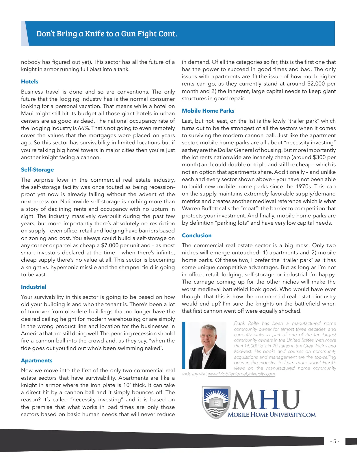 Page 5 of Manufactured Housing Review 2023 Q4