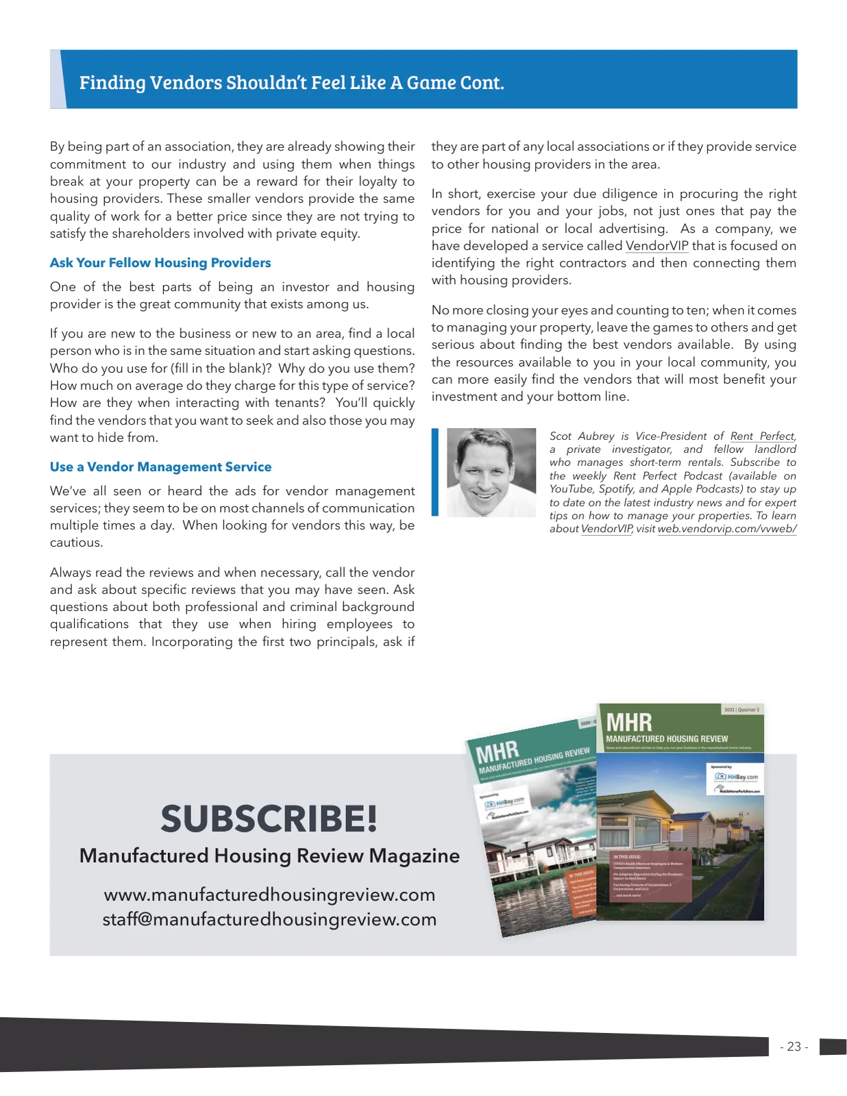 Page 23 of Manufactured Housing Review 2023 Q4