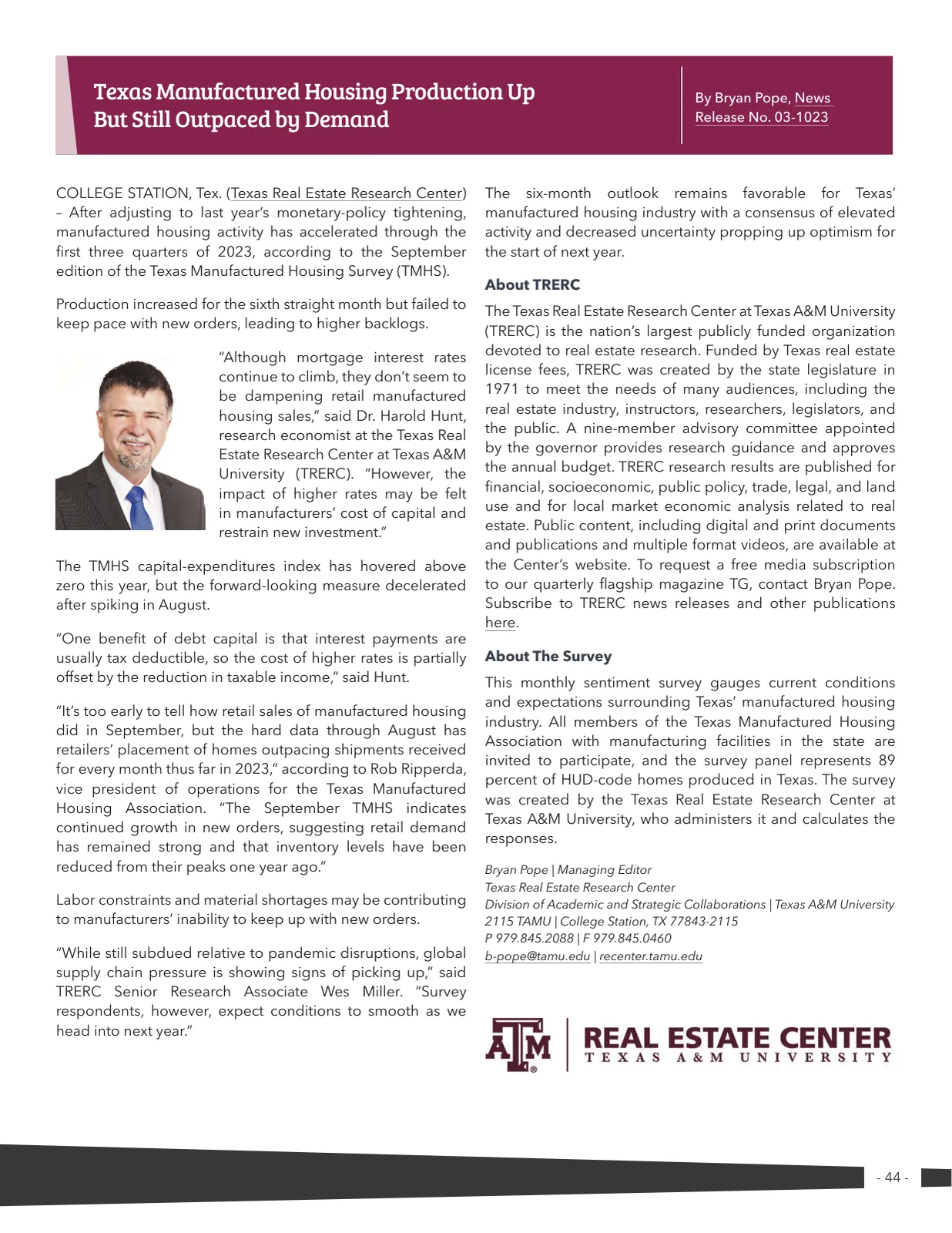 Page 44 of Manufactured Housing Review 2023 Q4