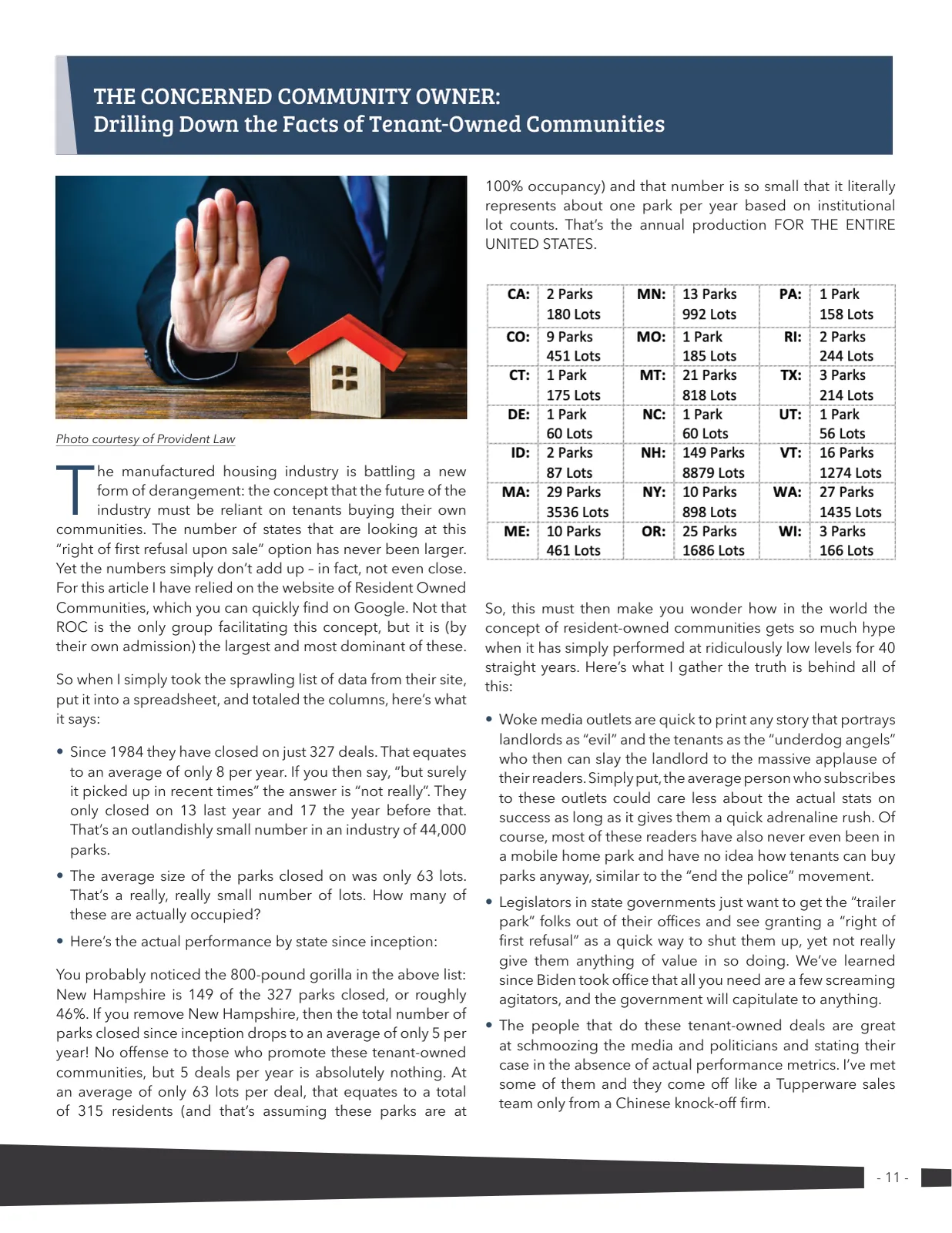 Page 11 of Manufactured Housing Review 2024 Q4
