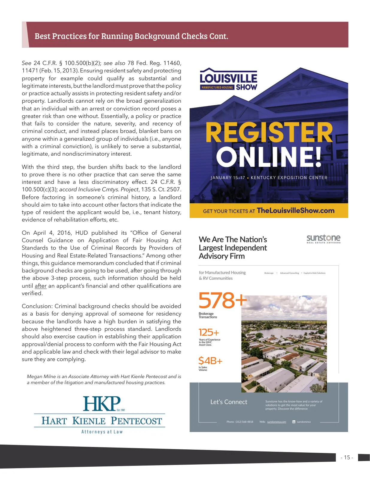 Page 15 of Manufactured Housing Review 2024 Q4