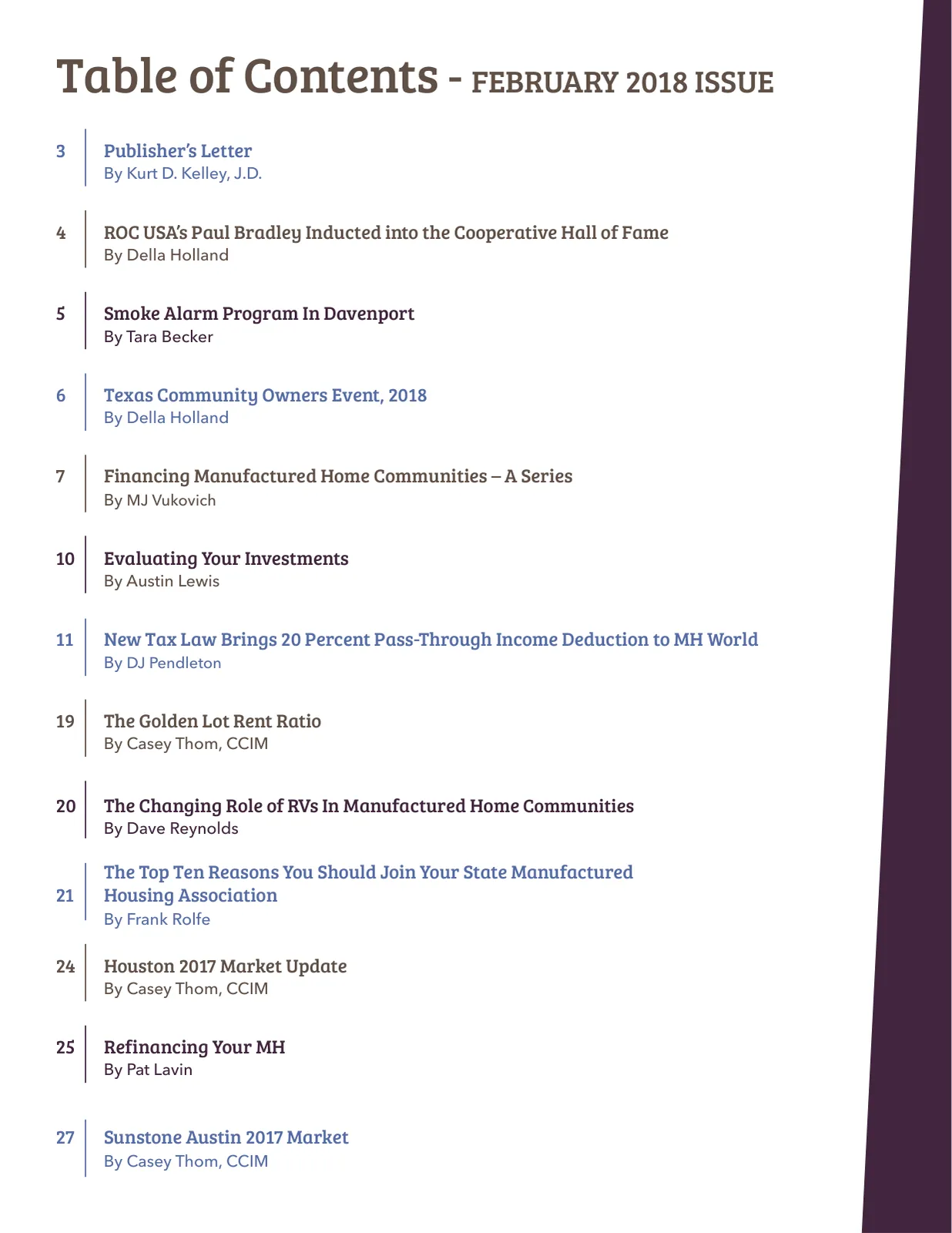 Page 2 of Manufactured Housing Review February 2018